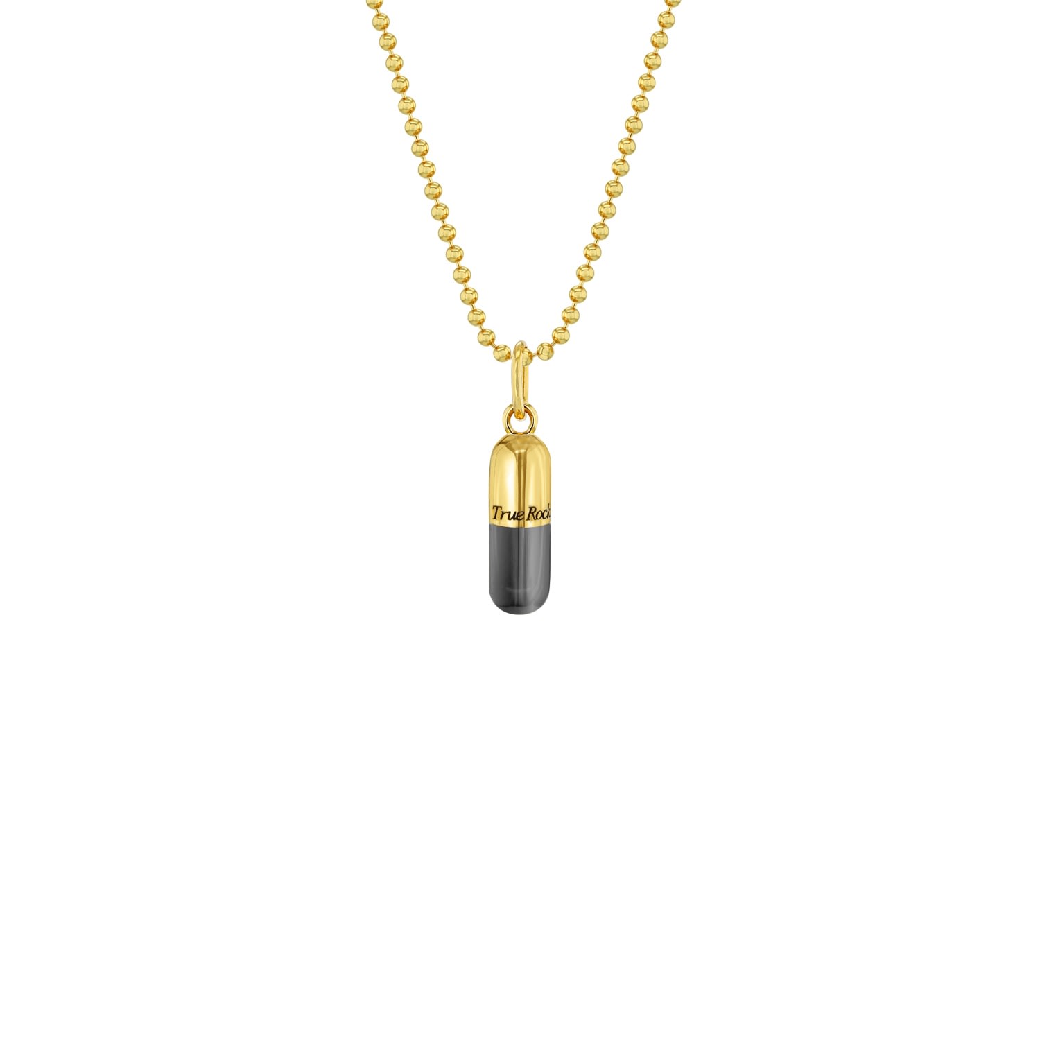 True Rocks Women's Gold / Grey Mini Pill Pendant Gun Metal Grey & 18kt Gold-plated In Multi