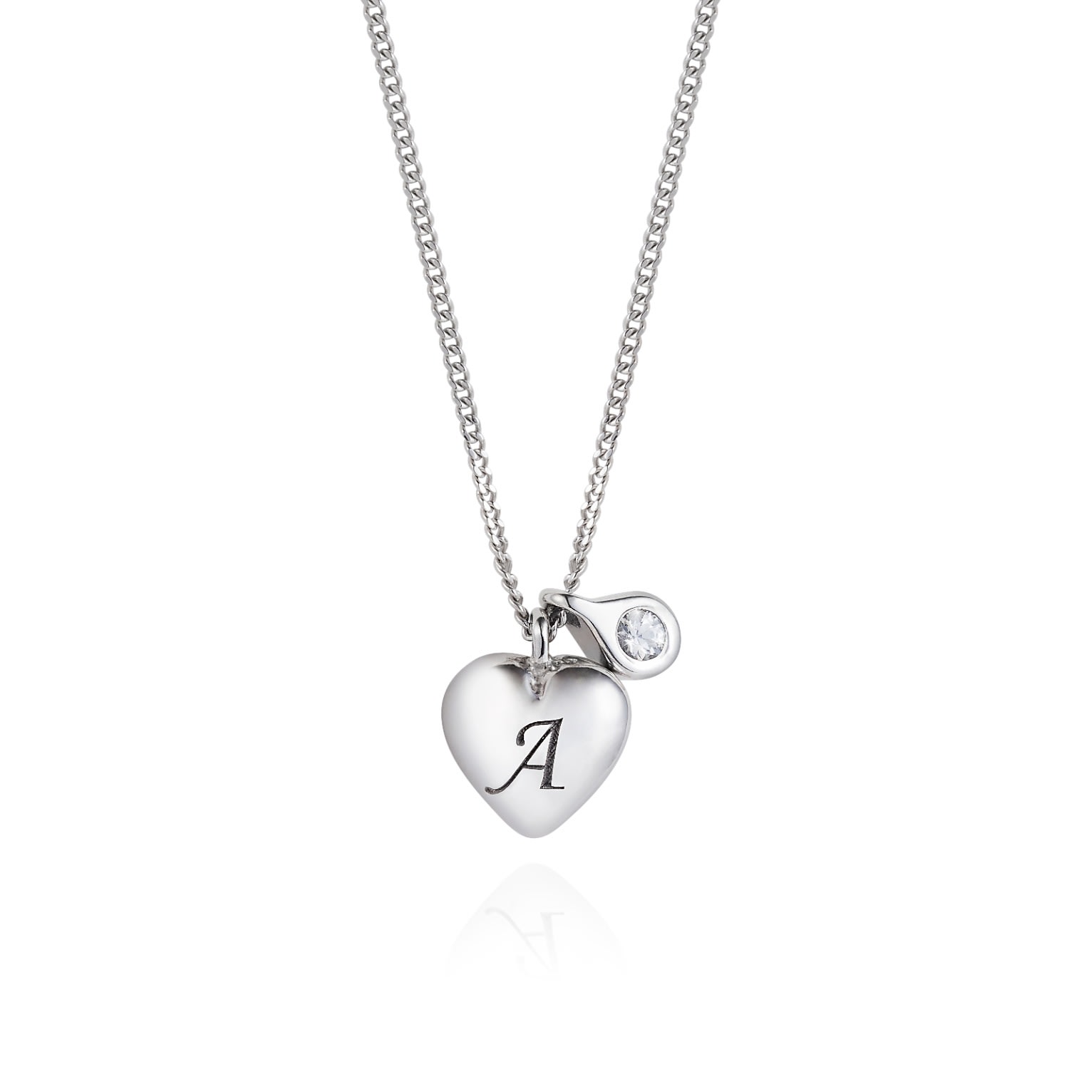 Lee Renee Women's Heart Initial & Diamond Necklace - Silver In Silver