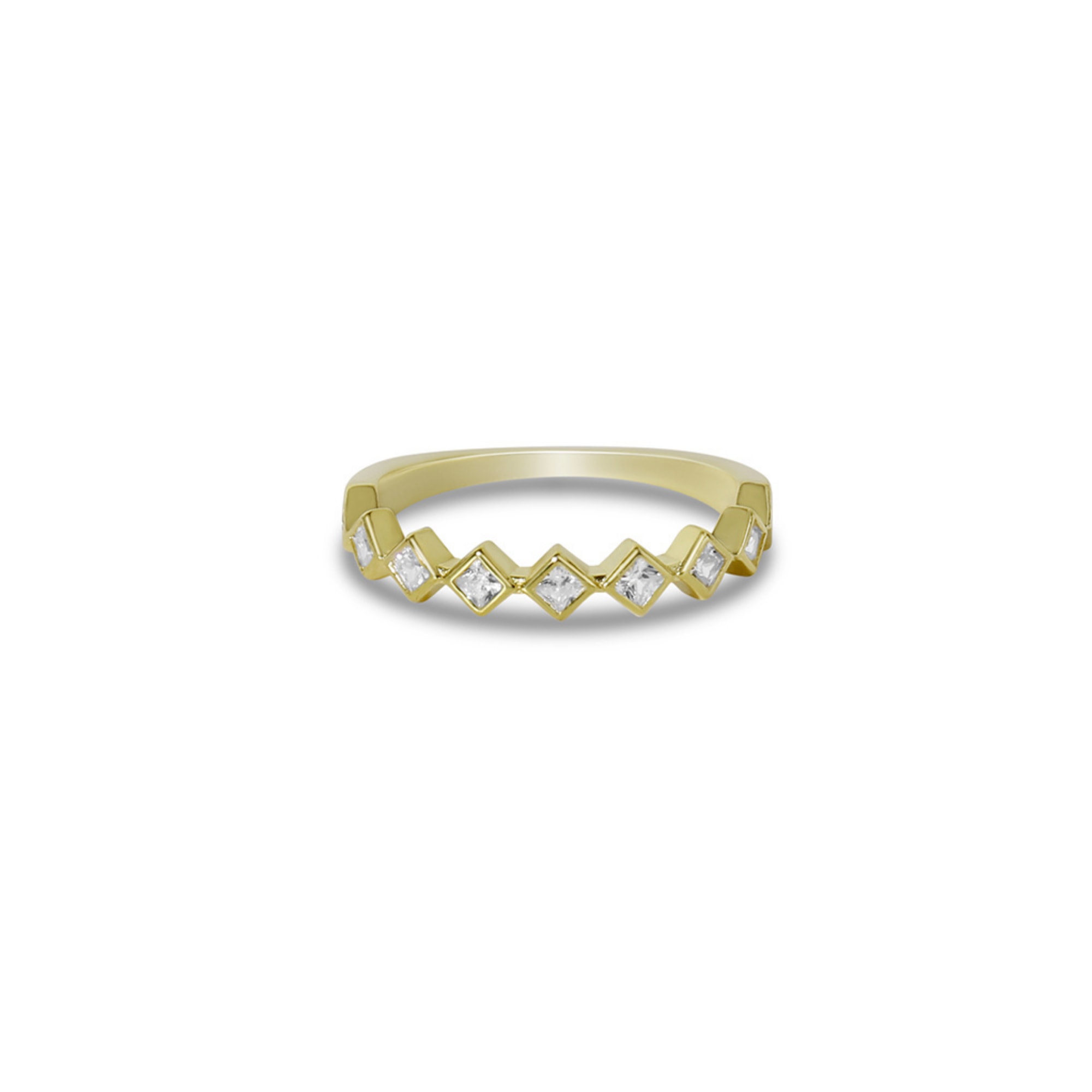 Argento Vivo Women's Gold Princess Cut Ring