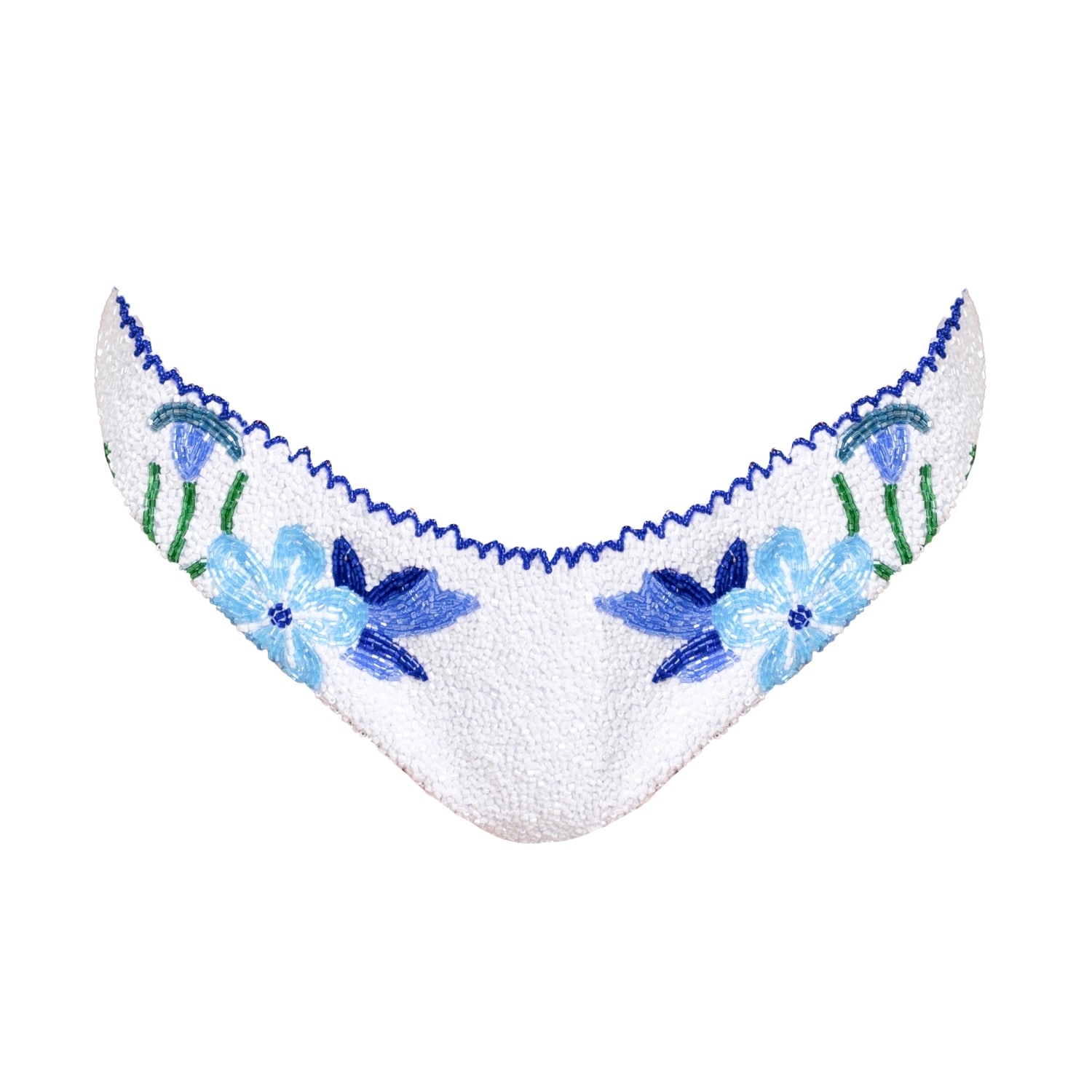 Self-adore Women's Blue / White Euro Summer Hand-beaded Embellished Bikini Bottom- Blue In Multi