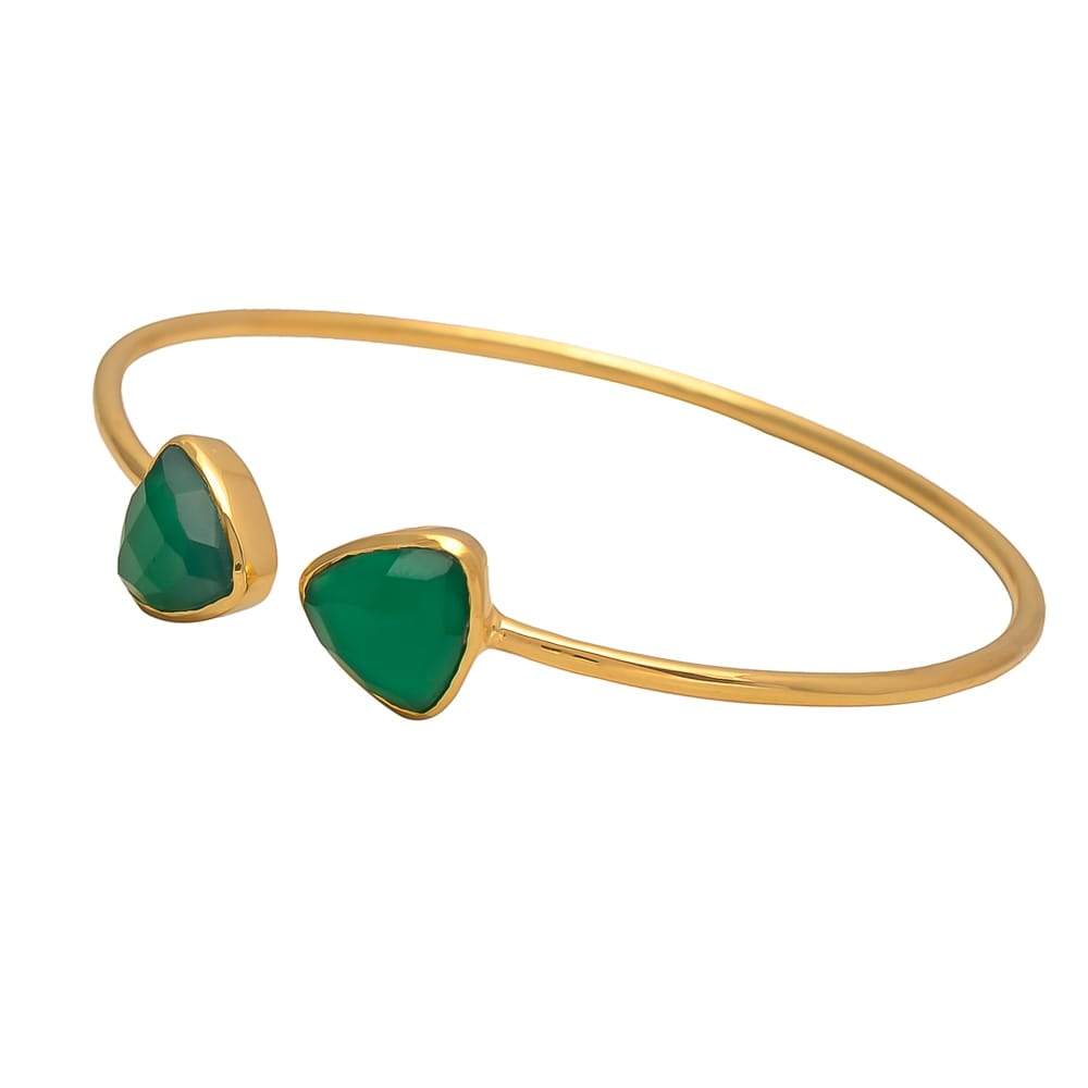 Women’s Gold / Green Charli Cuff Green Onyx Somya London