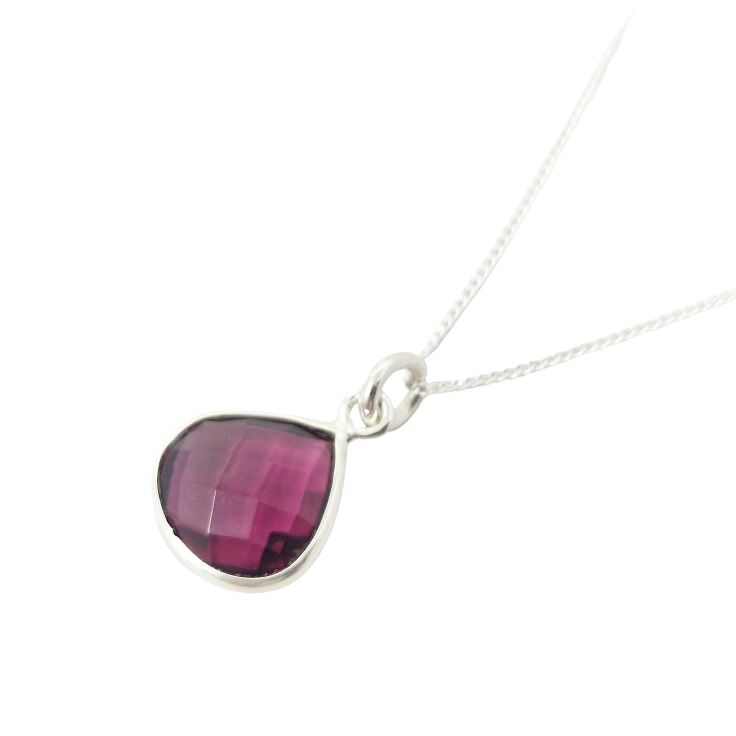 Women’s Pink / Purple Pink Tourmaline October Birthstone Sterling Silver Necklace Harfi