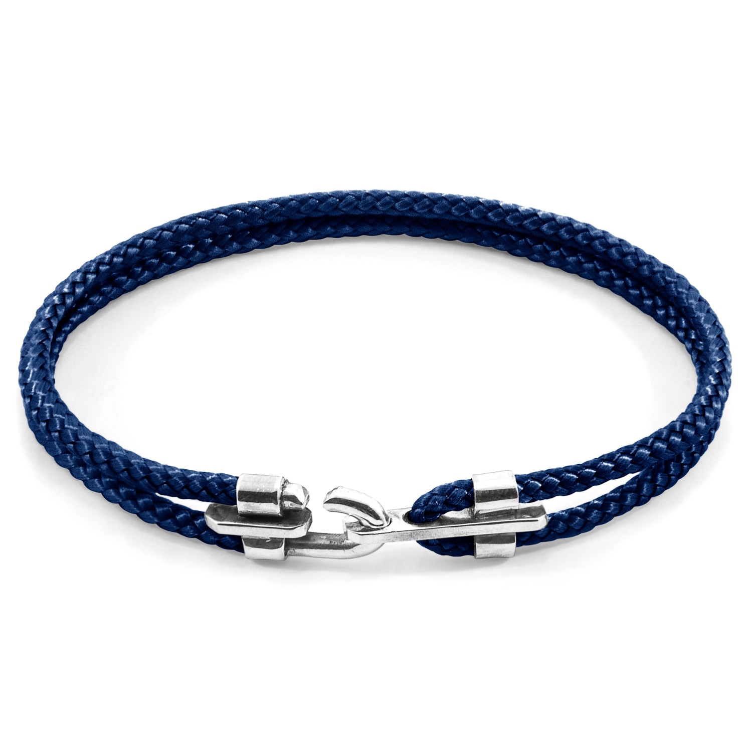 Men’s Navy Blue Canterbury Silver & Rope Bracelet Anchor & Crew