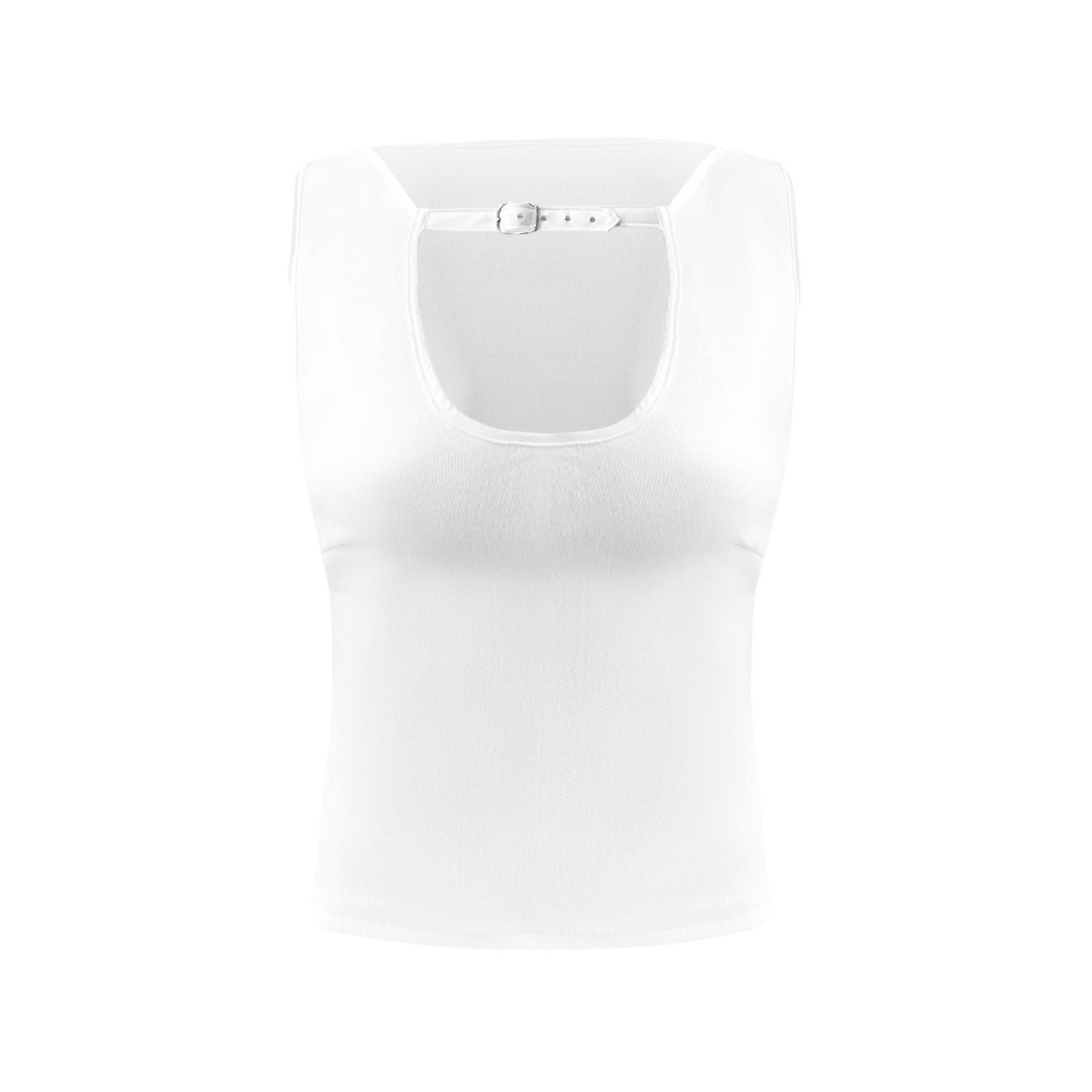 Ow Collection Women's Malene Buckle Top - White In White