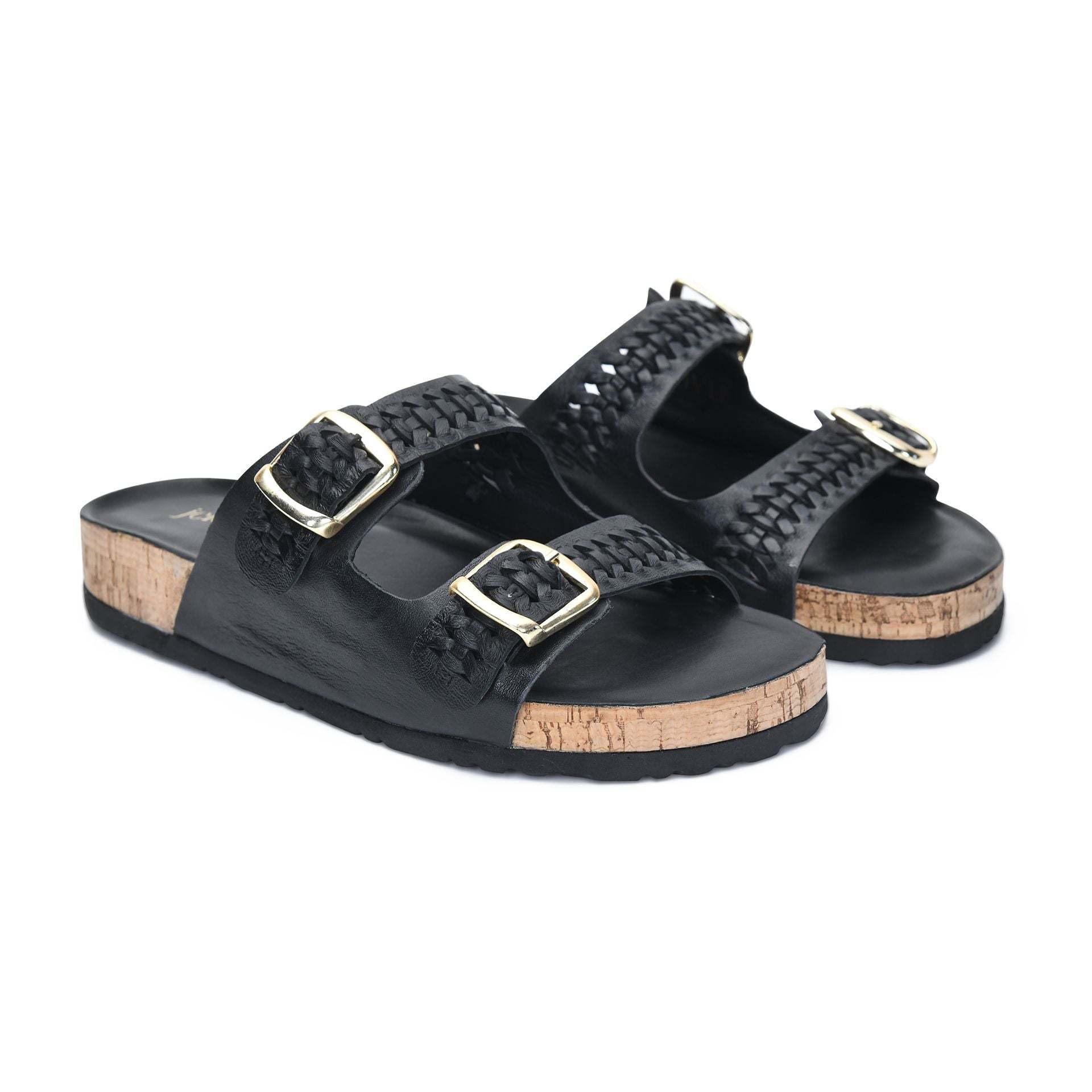 Jelavu Melrose Braided Slide Sandal In Black