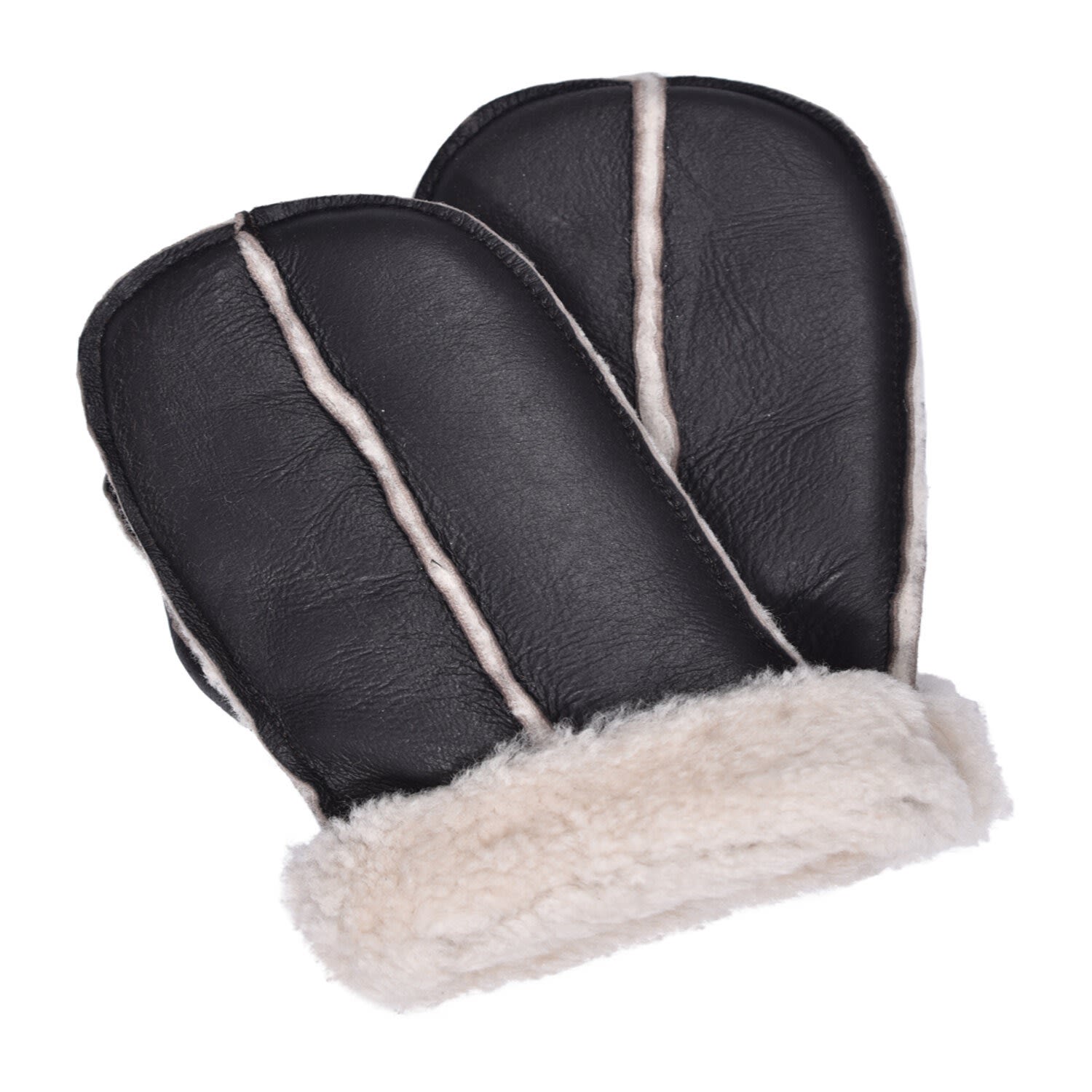 Women’s Sheepskin Split Mitten Brown Cream Nap Curly Owen Barry