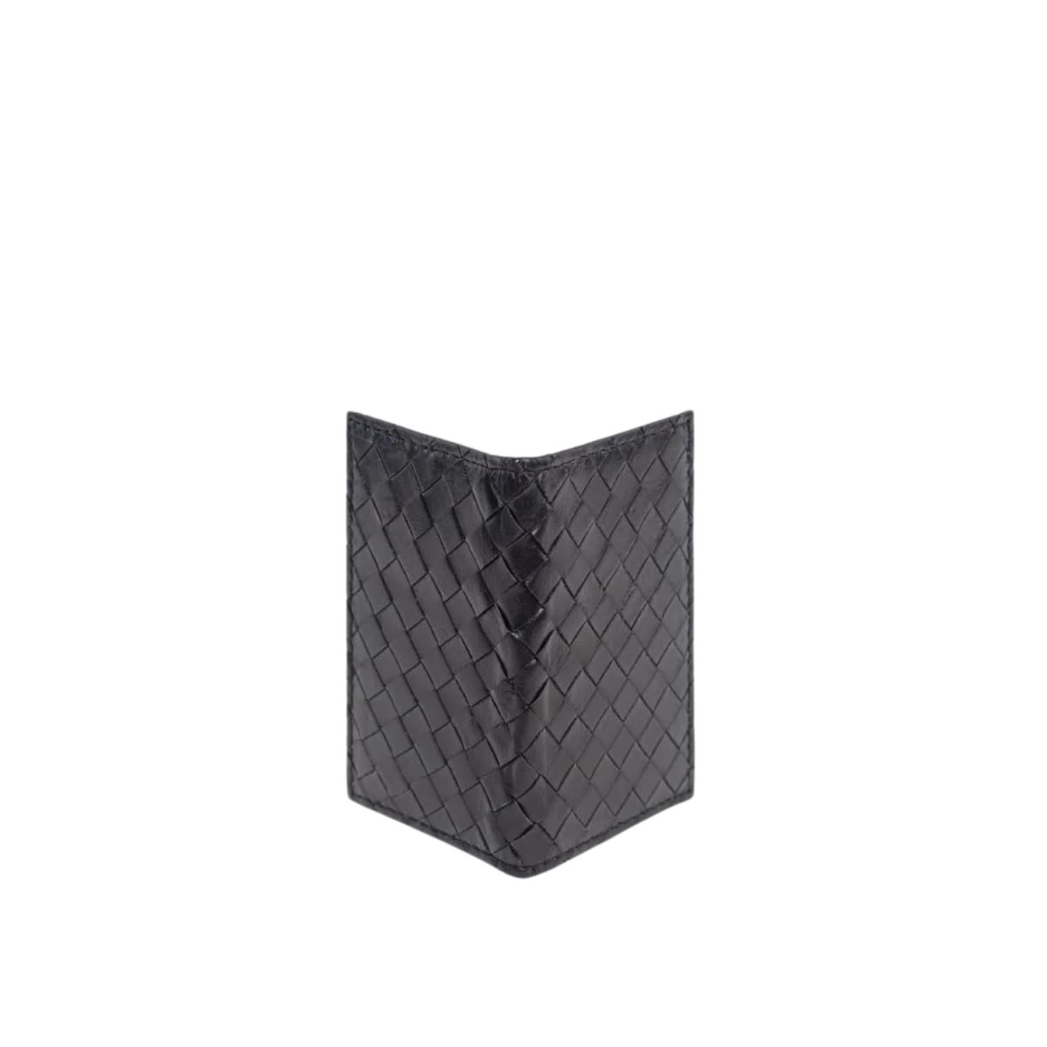 Deux Mains Women's Woven Card Holder Black