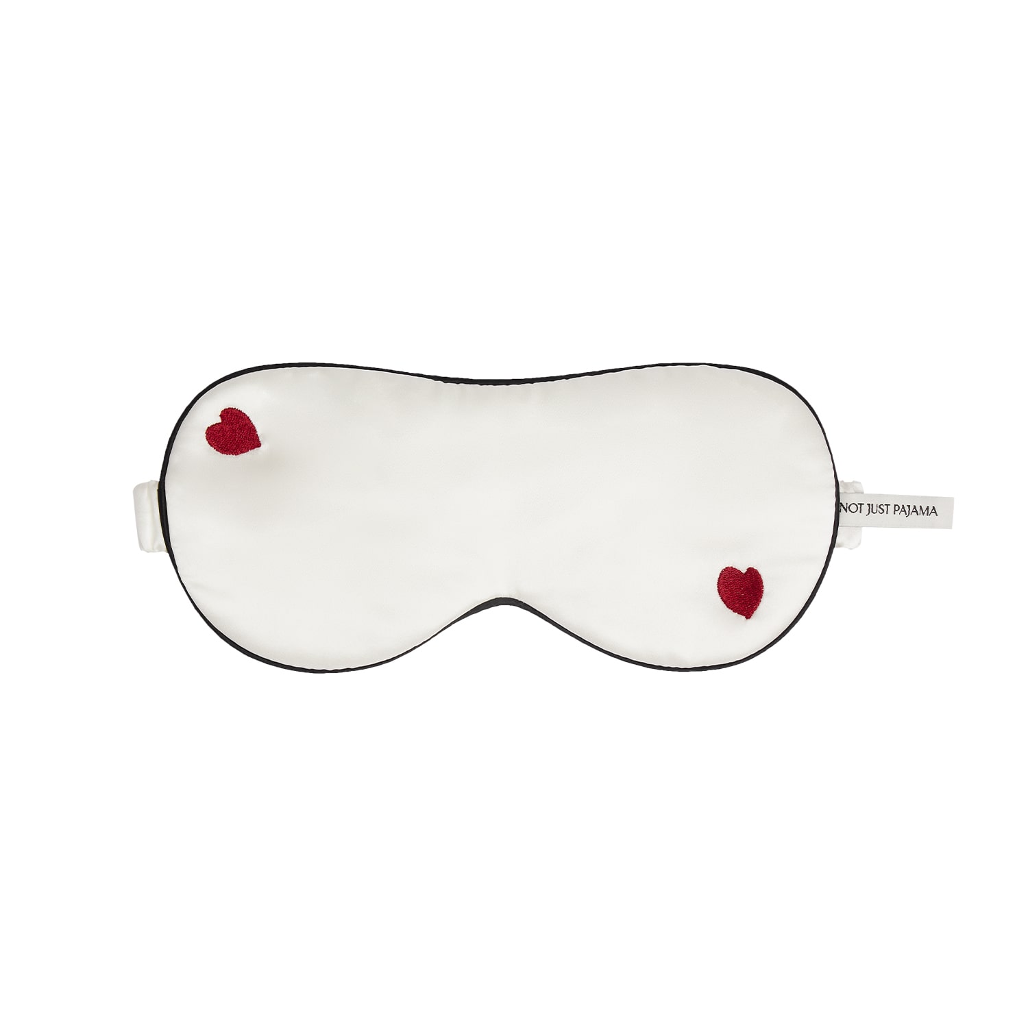 Not Just Pajama Women's Little Heart Silk Sleeping Eye Mask - White In White