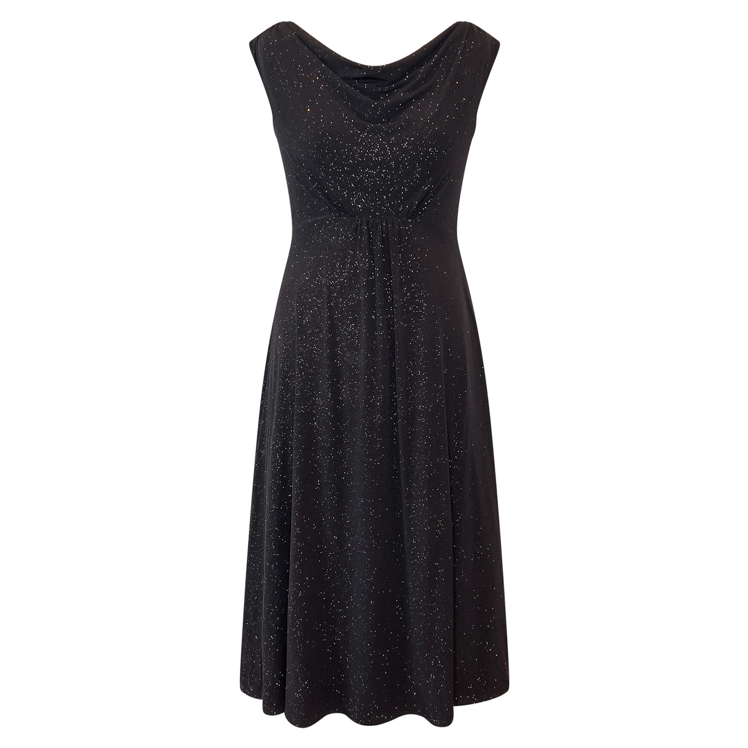 Alie Street London Women's Darcie Cowl Neck Dress In Glitter Black In Black