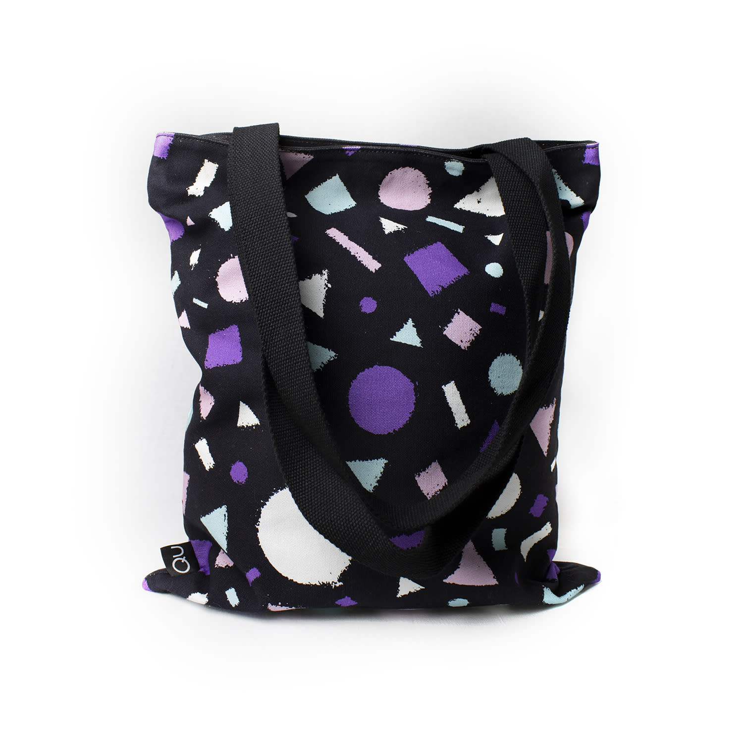 Qu Women's Black Pink Pattern Canvas Tote Bag In Black