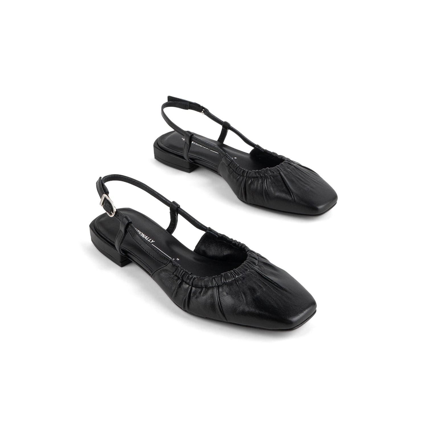 Intentionally Blank Daff Flats Black In Black