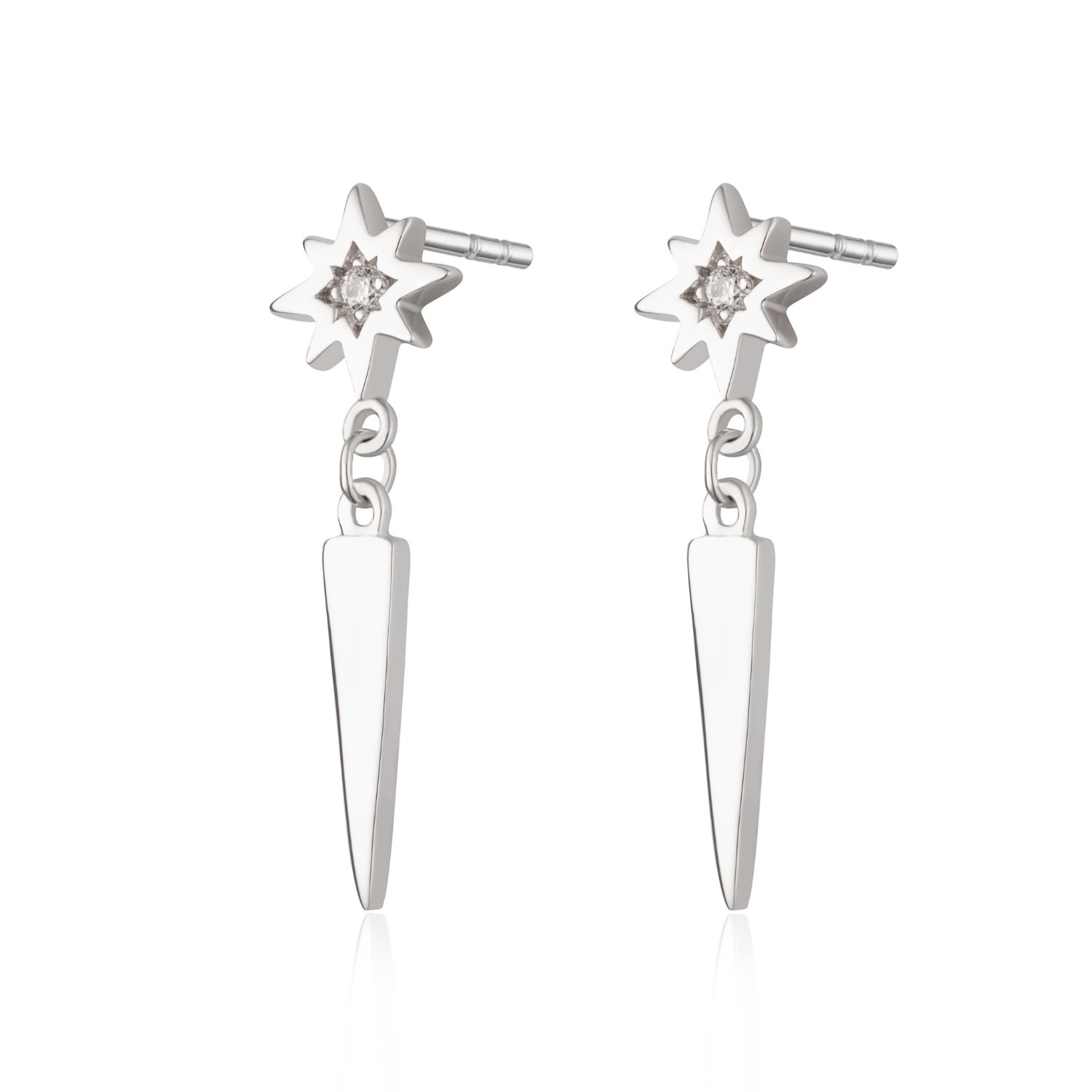 Women’s Silver Interstellar Spike Drop Stud Earrings Scream Pretty