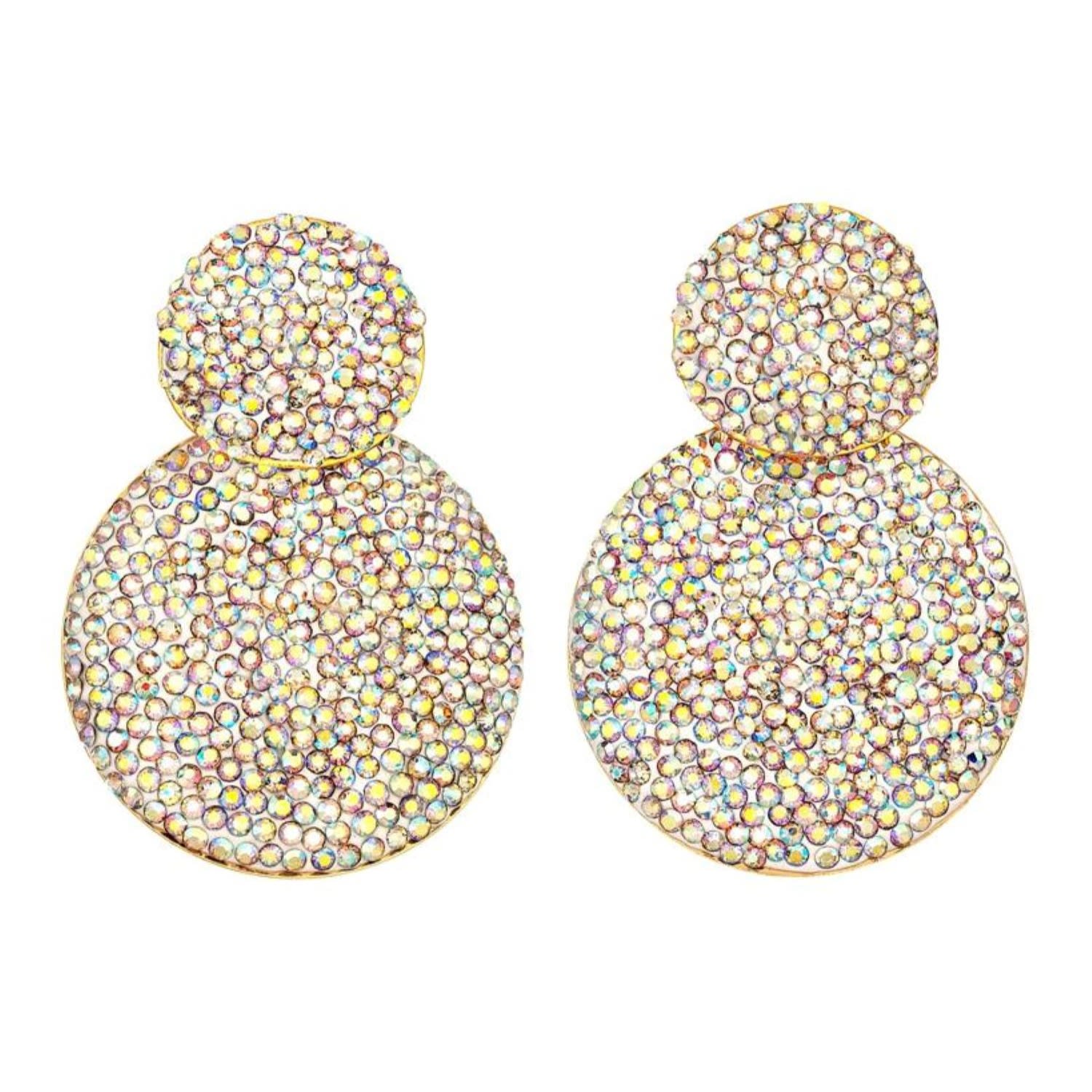 Crystals And Co Women's A/b Crystal Double Drop Earrings In Multi