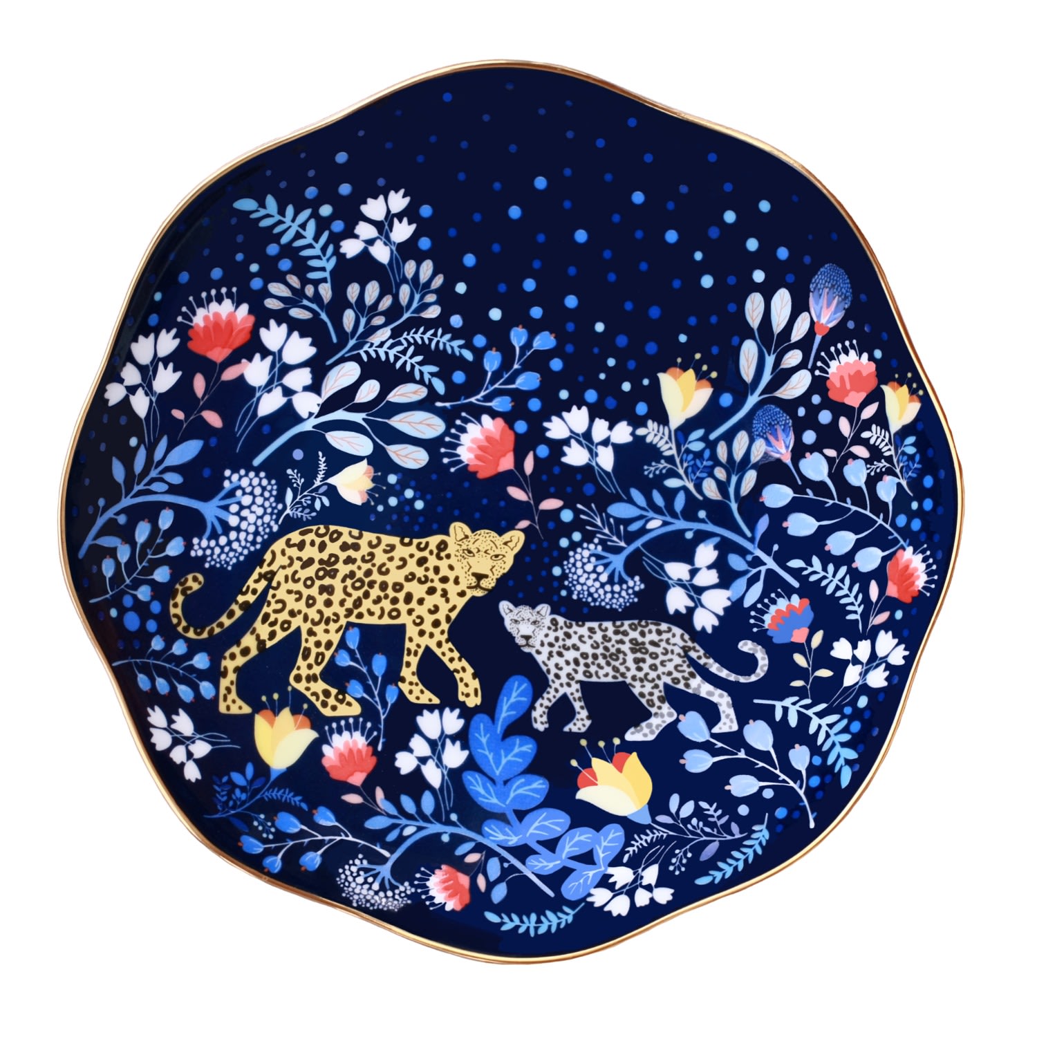 Blue Night Amazon Rainforest Fine Bone China Side Plate Jessie Zhao New York