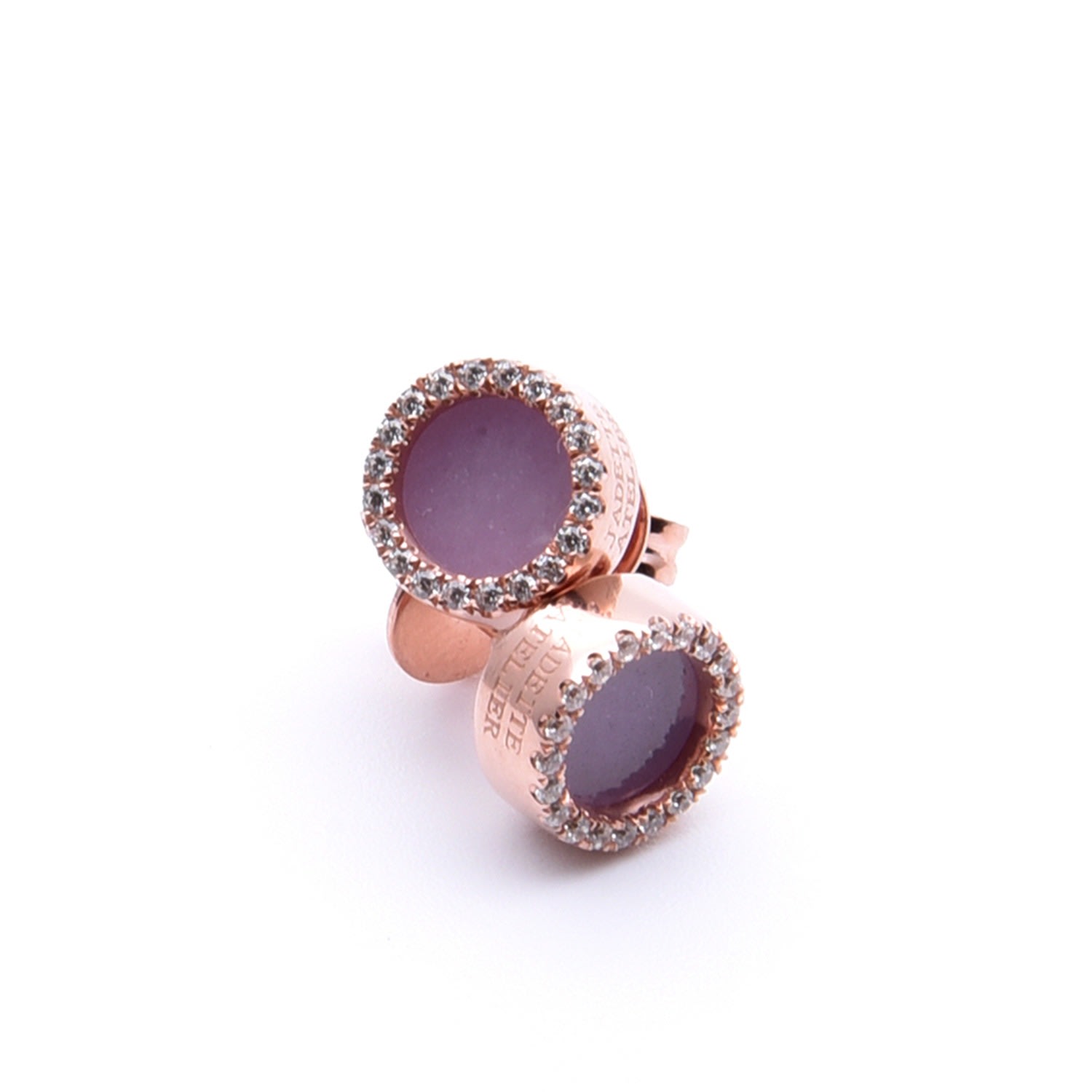 Women’s Rose Gold Eternity Earring Studs In Lavender Jade Jadeite Atelier