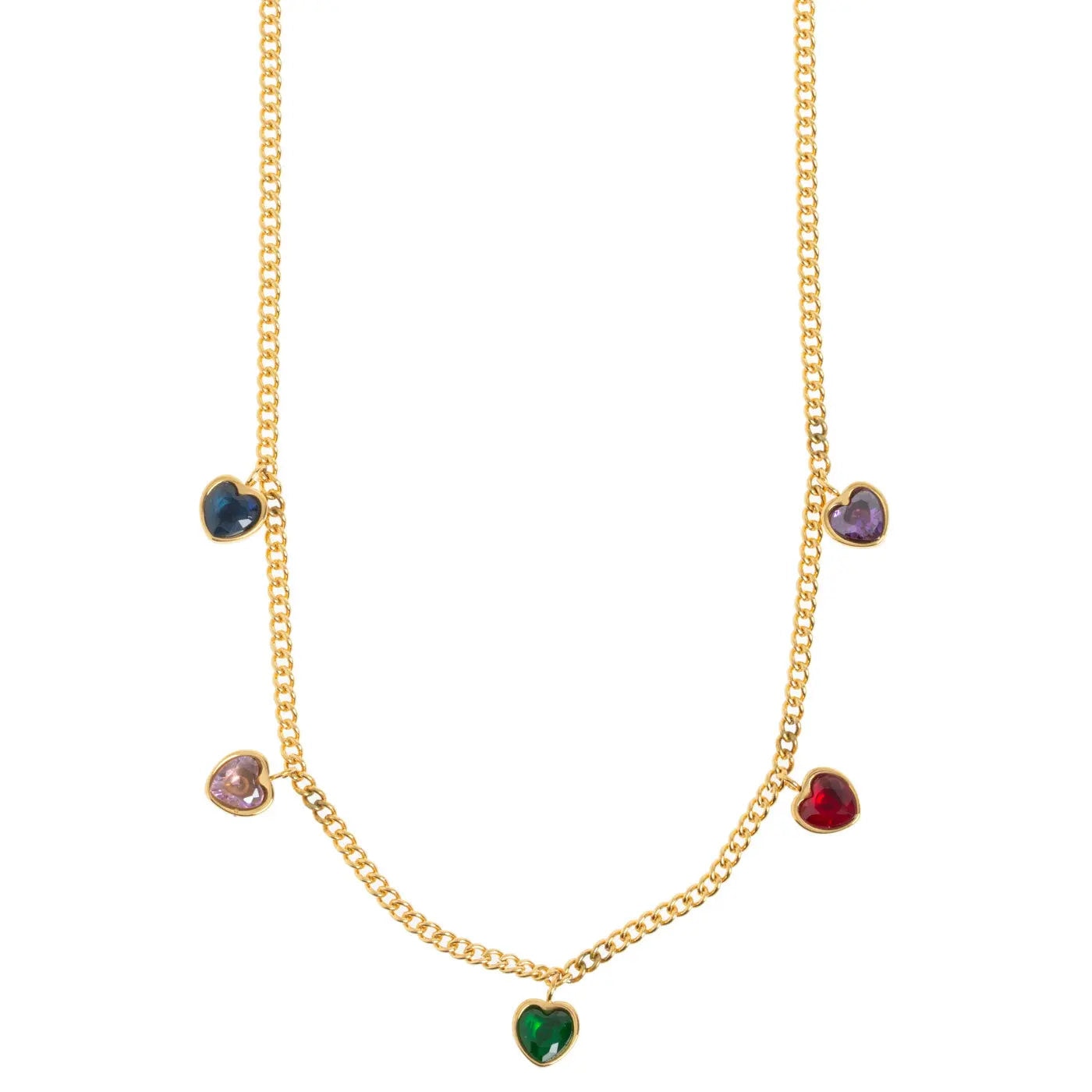 Timi Of Sweden Women's Gold Lily - Crystal Heart Necklace Stainless Steel