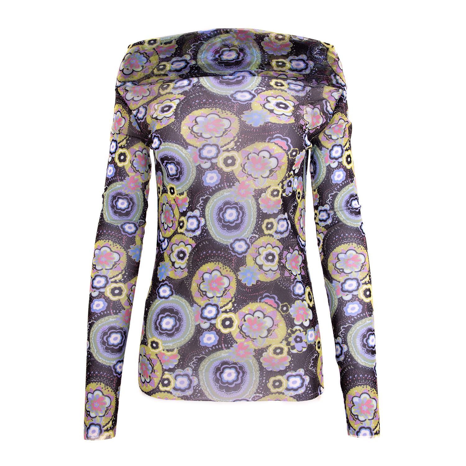 Concept A Trois Women's Multicolour Top On The Shoulders With Long Sleeve