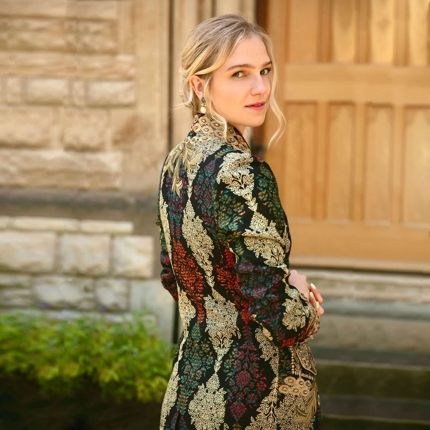 Black Danube Tripoli Embroidered Wool Coat | Beatrice von Tresckow