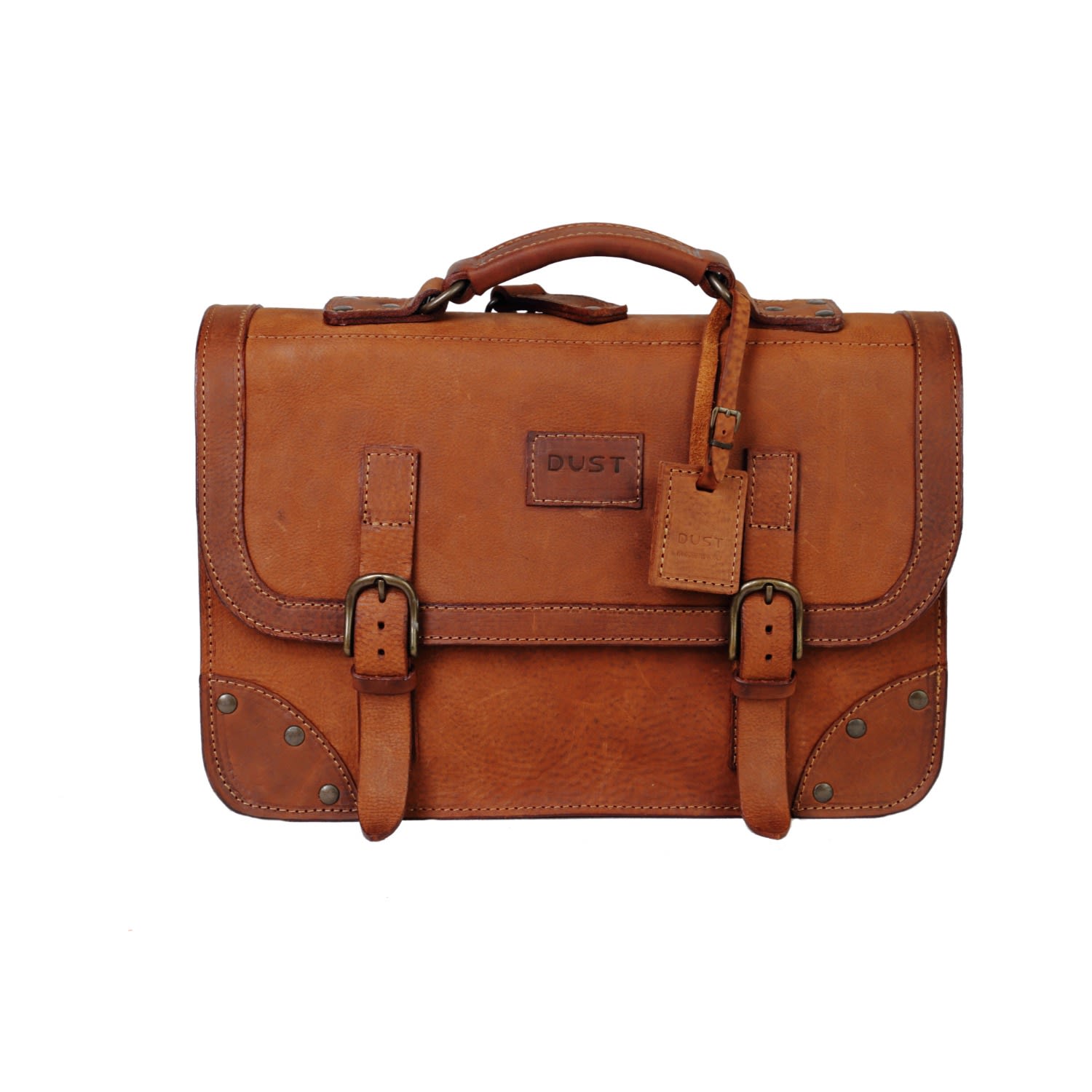 Men’s Leather Briefcase In Heritage Brown The Dust Company