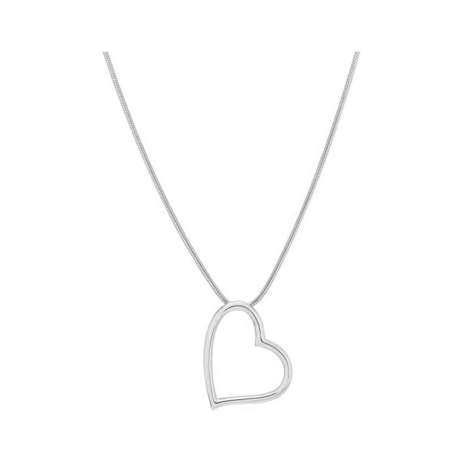 Gold & Honey Women's Classic Heart Necklace In Silver