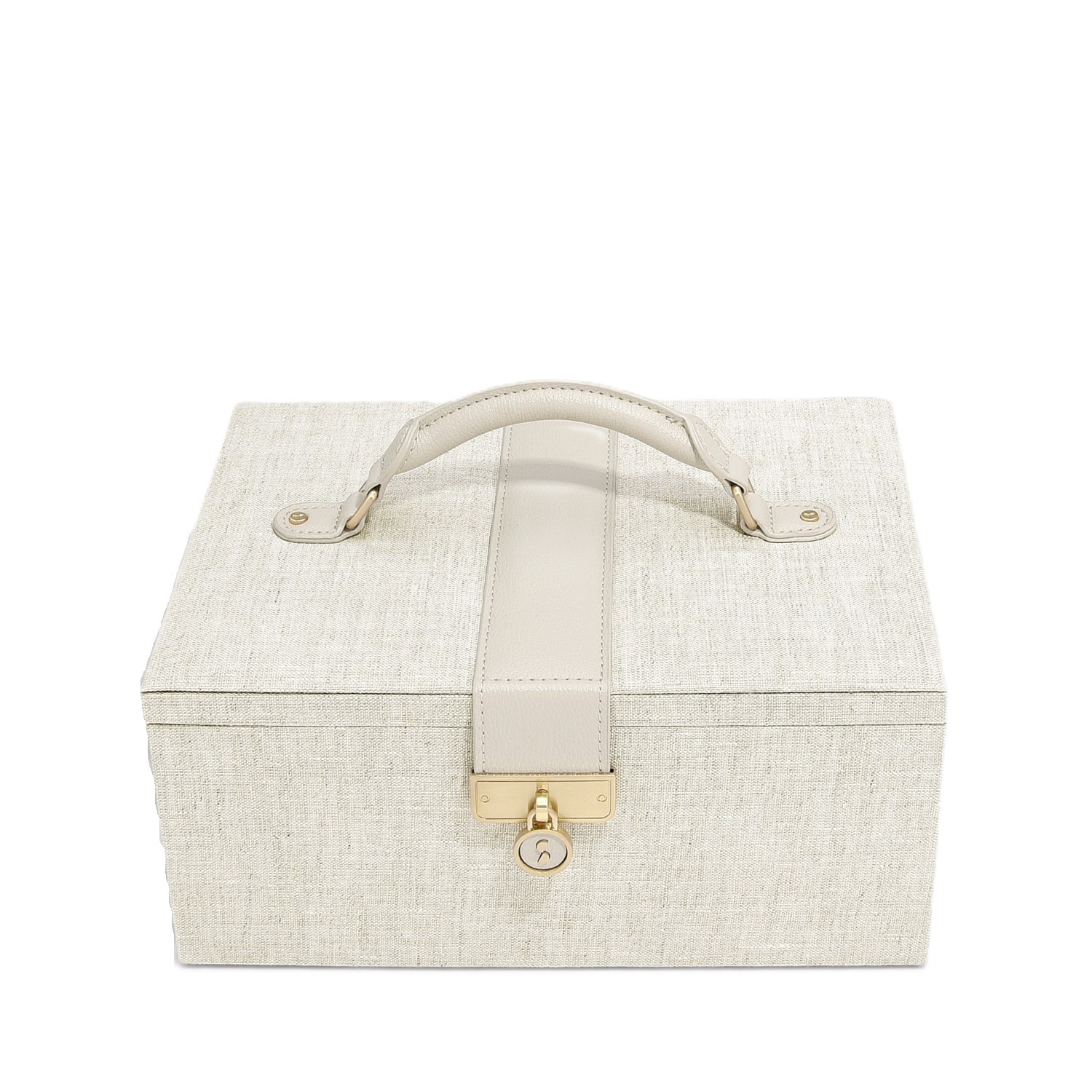 Stackers Women's Neutrals  Linen & Oatmeal Luxury Jewellery Box In White