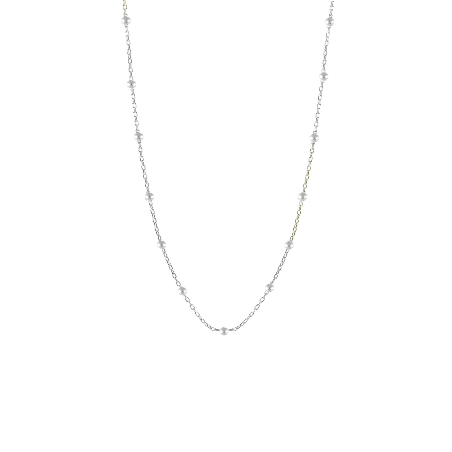 Spero London Women's Bead Chain Sterling Silver Satellite Necklace - Silver In Silver