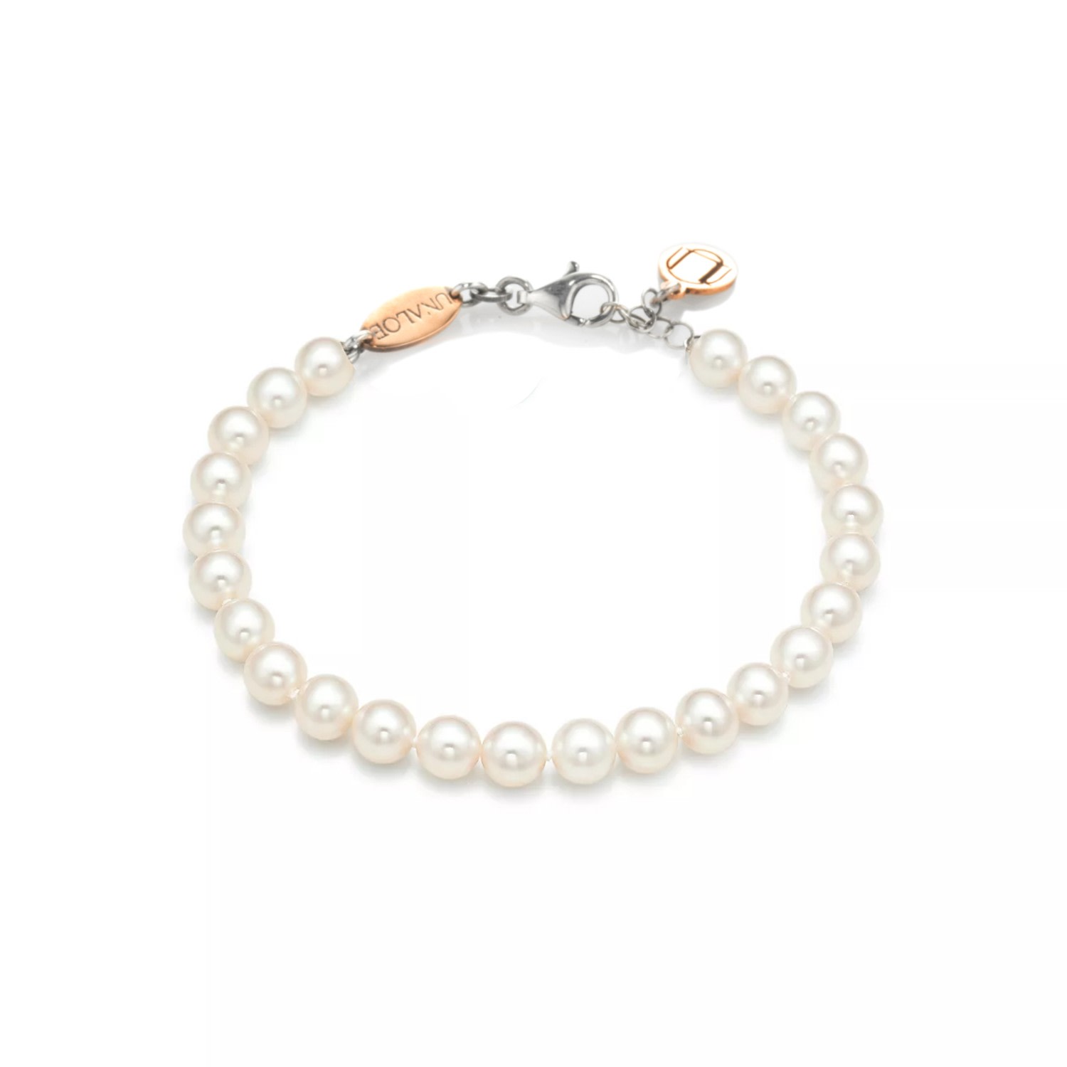 Unaloe Women's Silver / White Natural Pearl Strand Bracelet In Sterling Silver In Multi