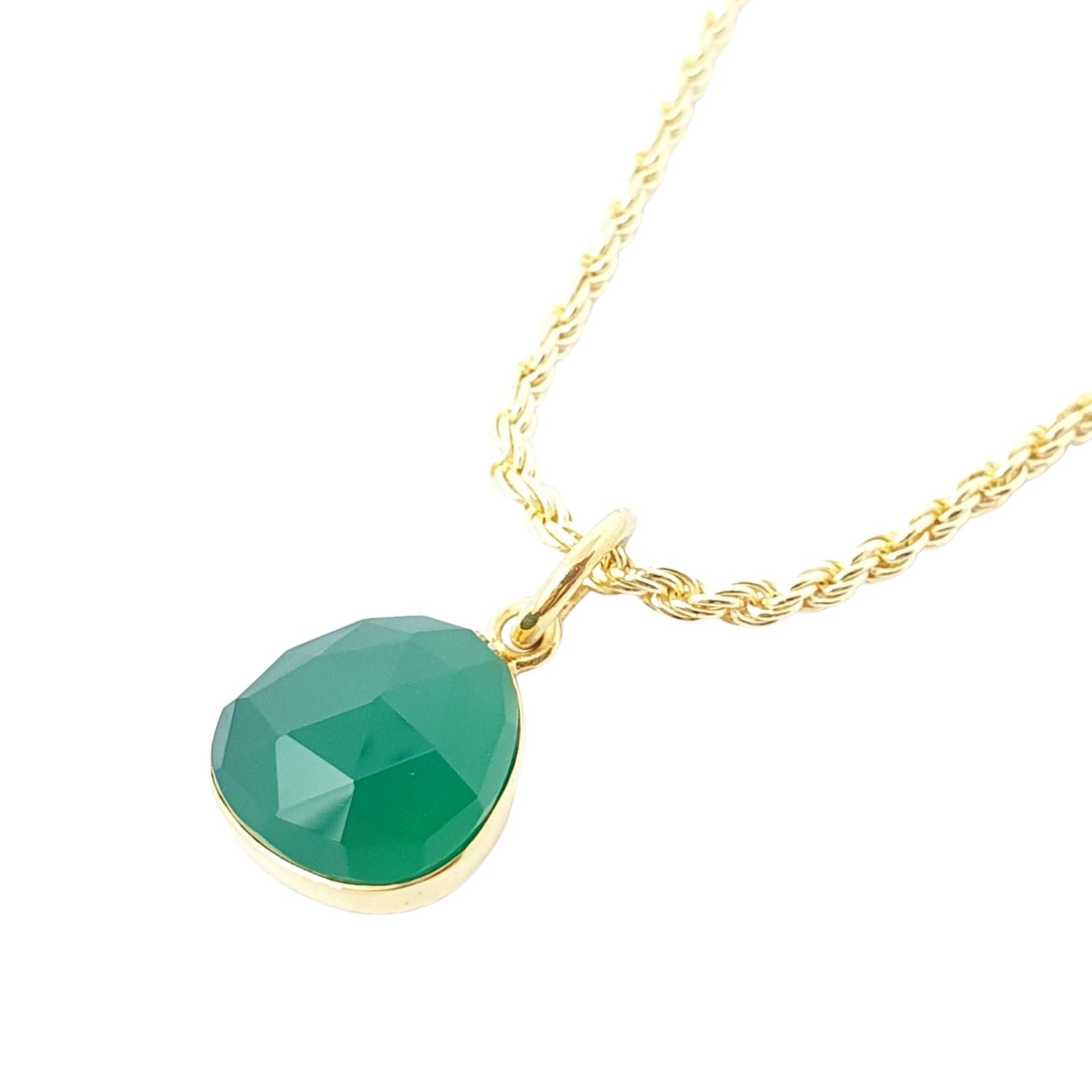 Harfi Women's Gold / Green Statement Gold Vermeil Plated Green Onyx May Birthstone Rope Necklace In Multi