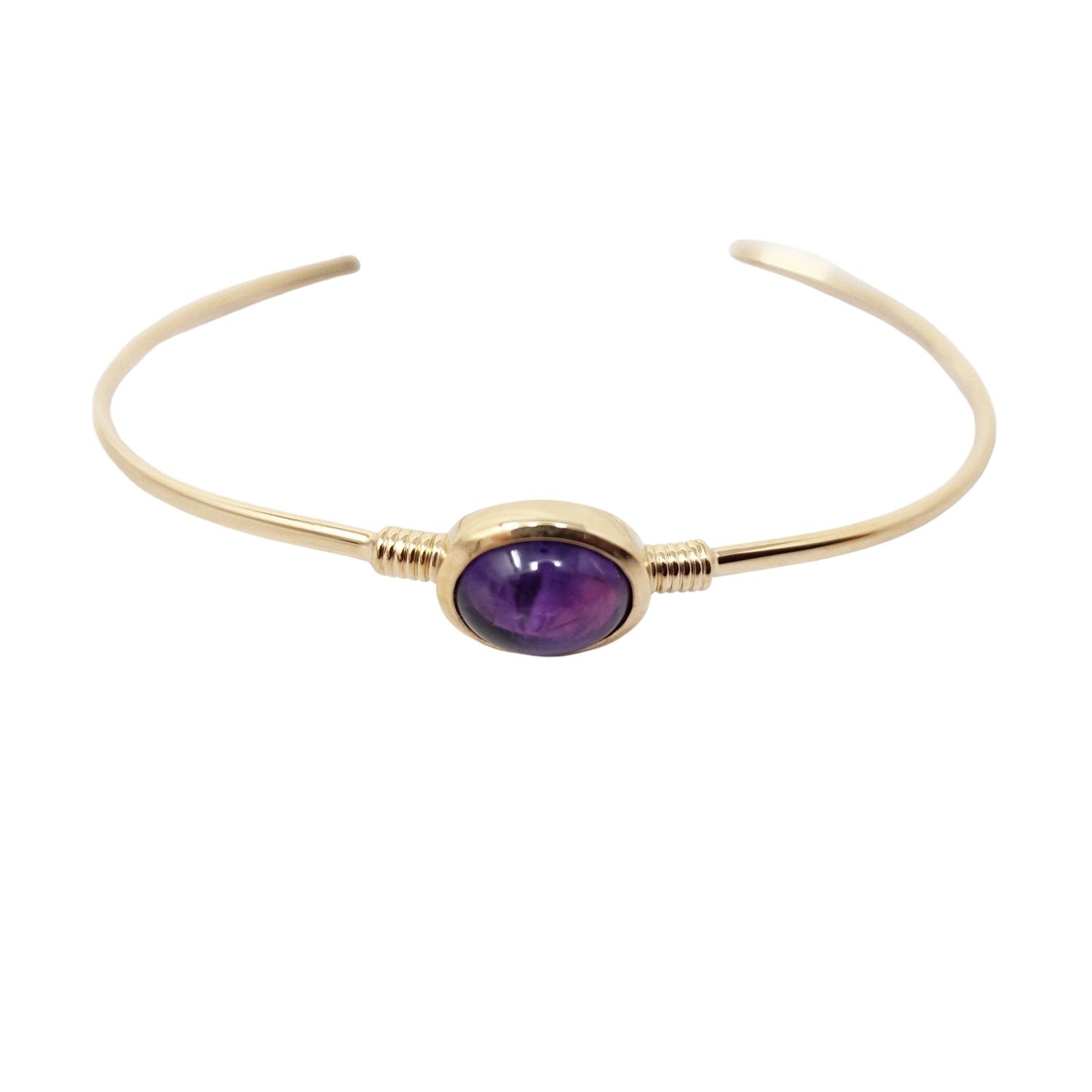 Women’s Pink / Purple / Gold Gold Vermeil Purple Amethyst February Birthstone Bangle Harfi