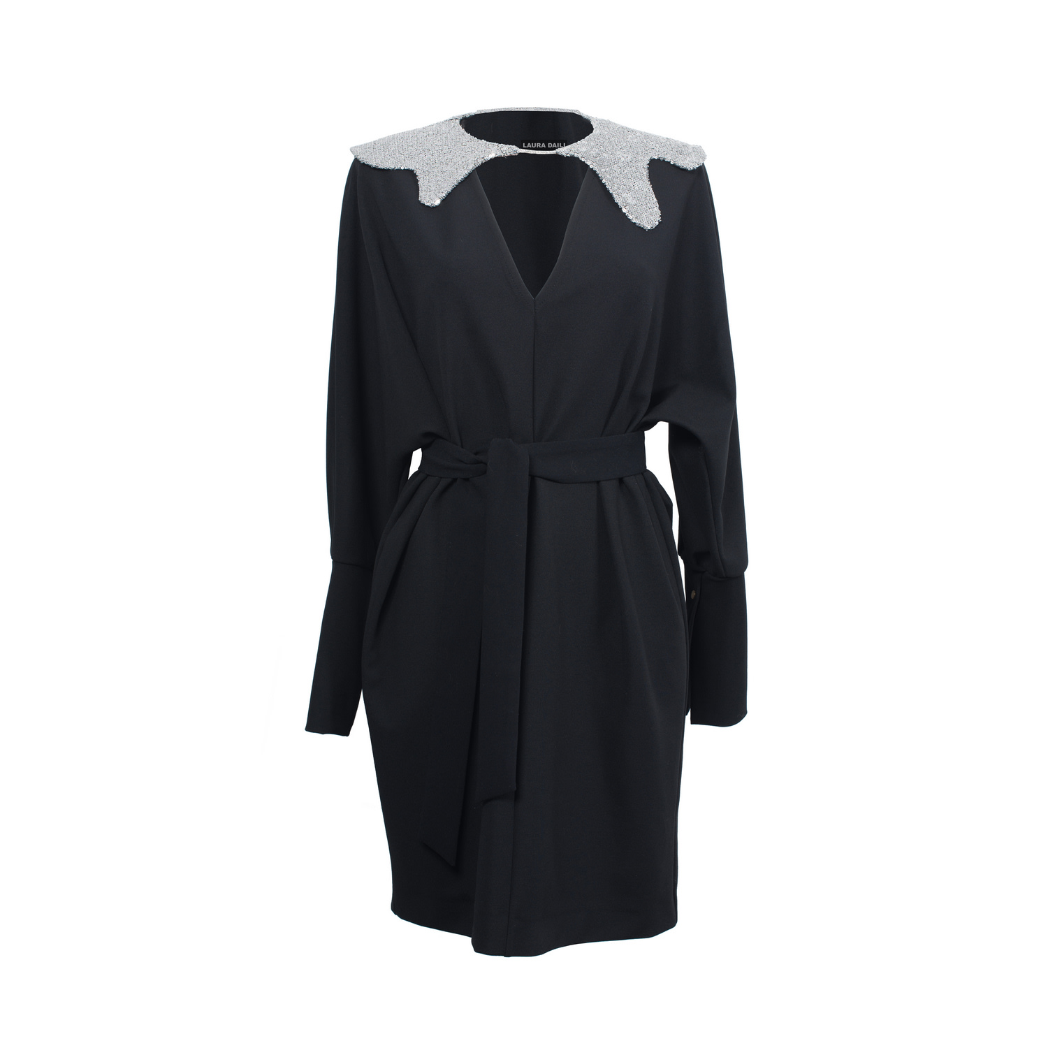 Women's Black / Silver Baroque Shadow Dress | L/Xl | Laura Daili