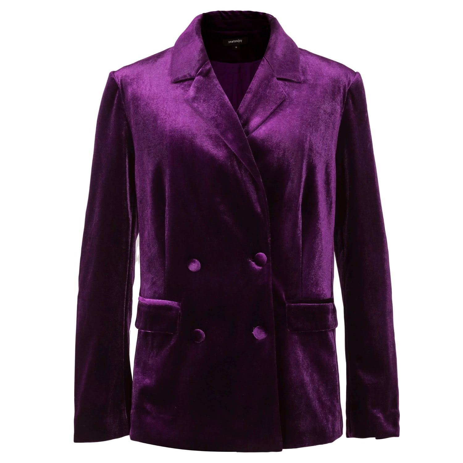 Smart And Joy Women's Pink / Purple Double Breasted Velvet Suit Blazer - Purple In Pink/purple