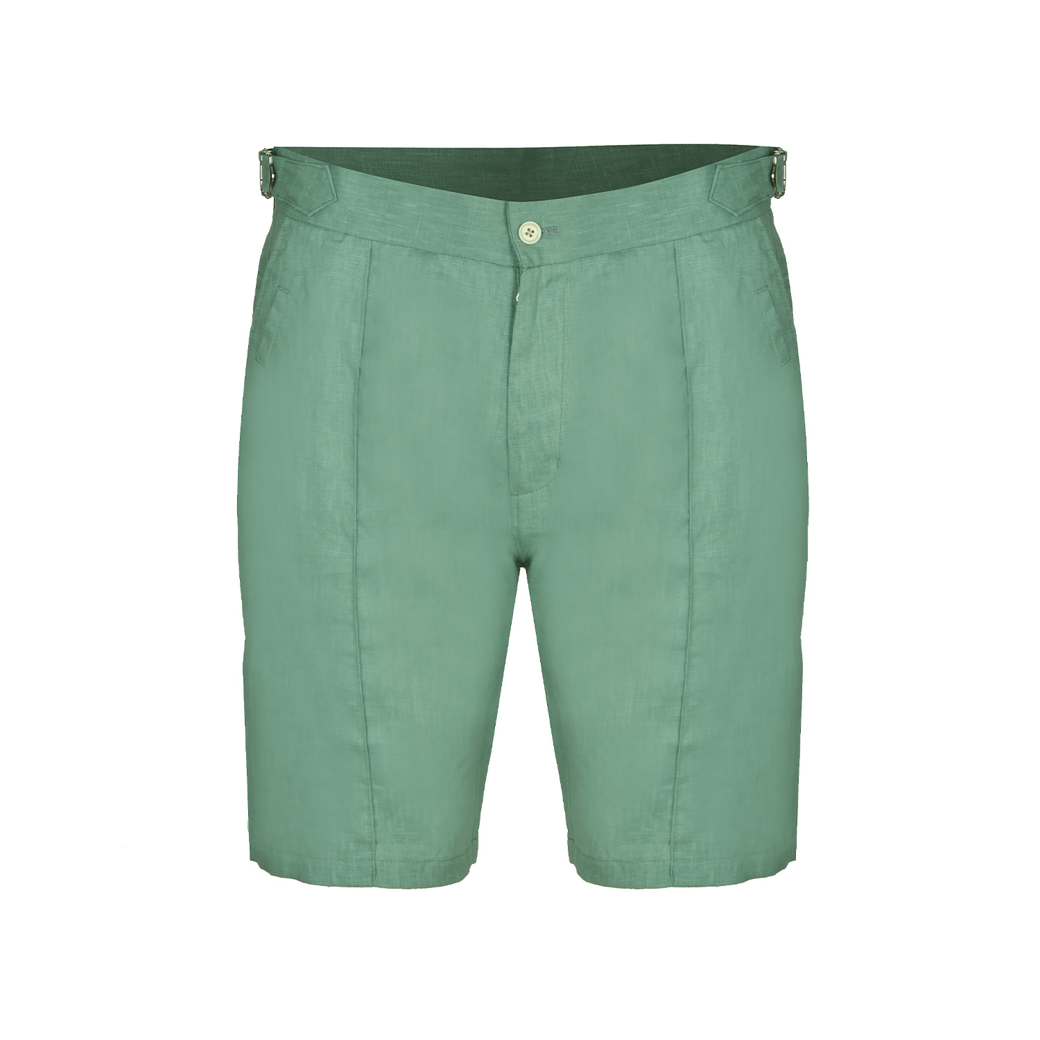 David Wej Men's Green Hugo Linen Short With Side Adjuster - Teal