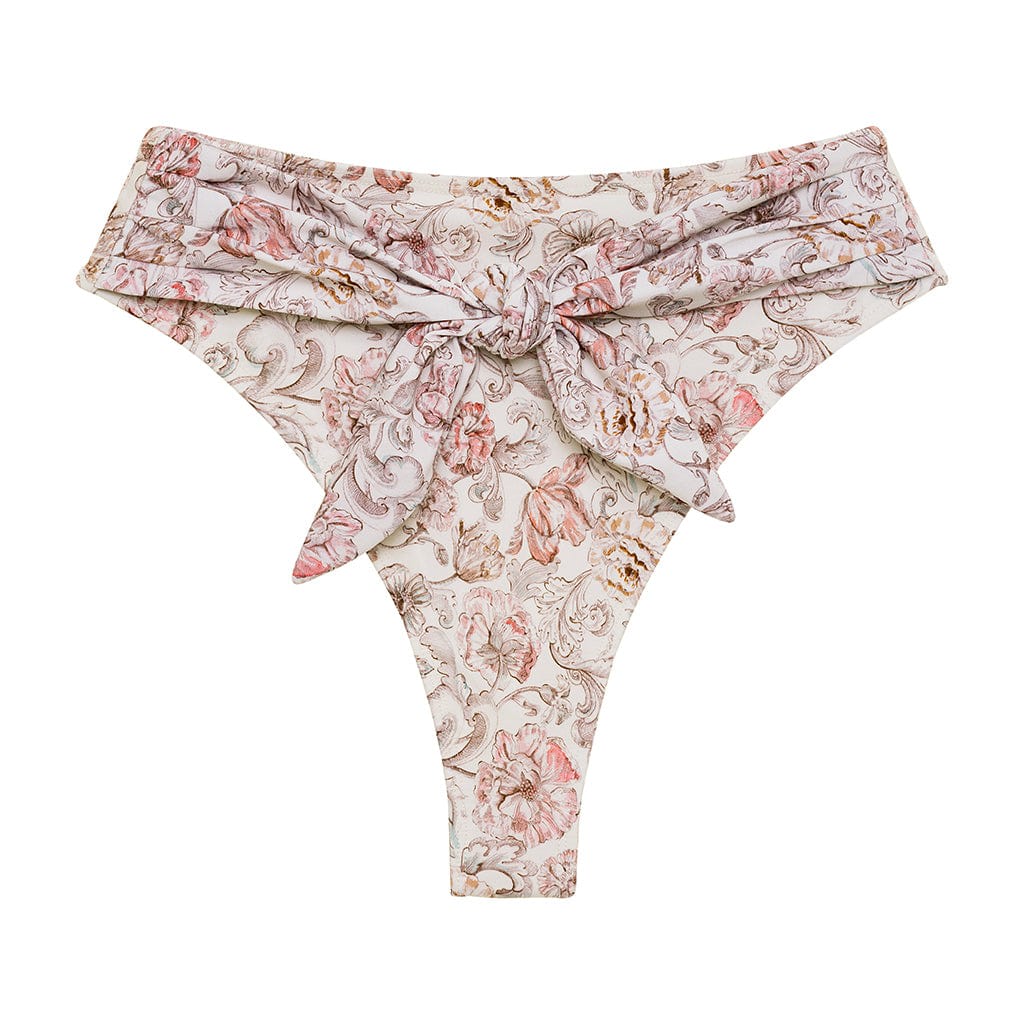 Montce Swim Women's Pink / Purple / White Venecia Floral Paula Tie-up Bikini Bottom In Multi