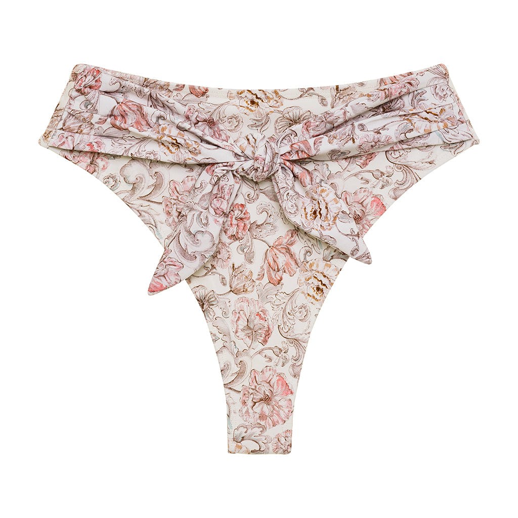 Women’s Pink / Purple / White Venecia Floral Paula Tie-Up Bikini Bottom Small Montce Swim