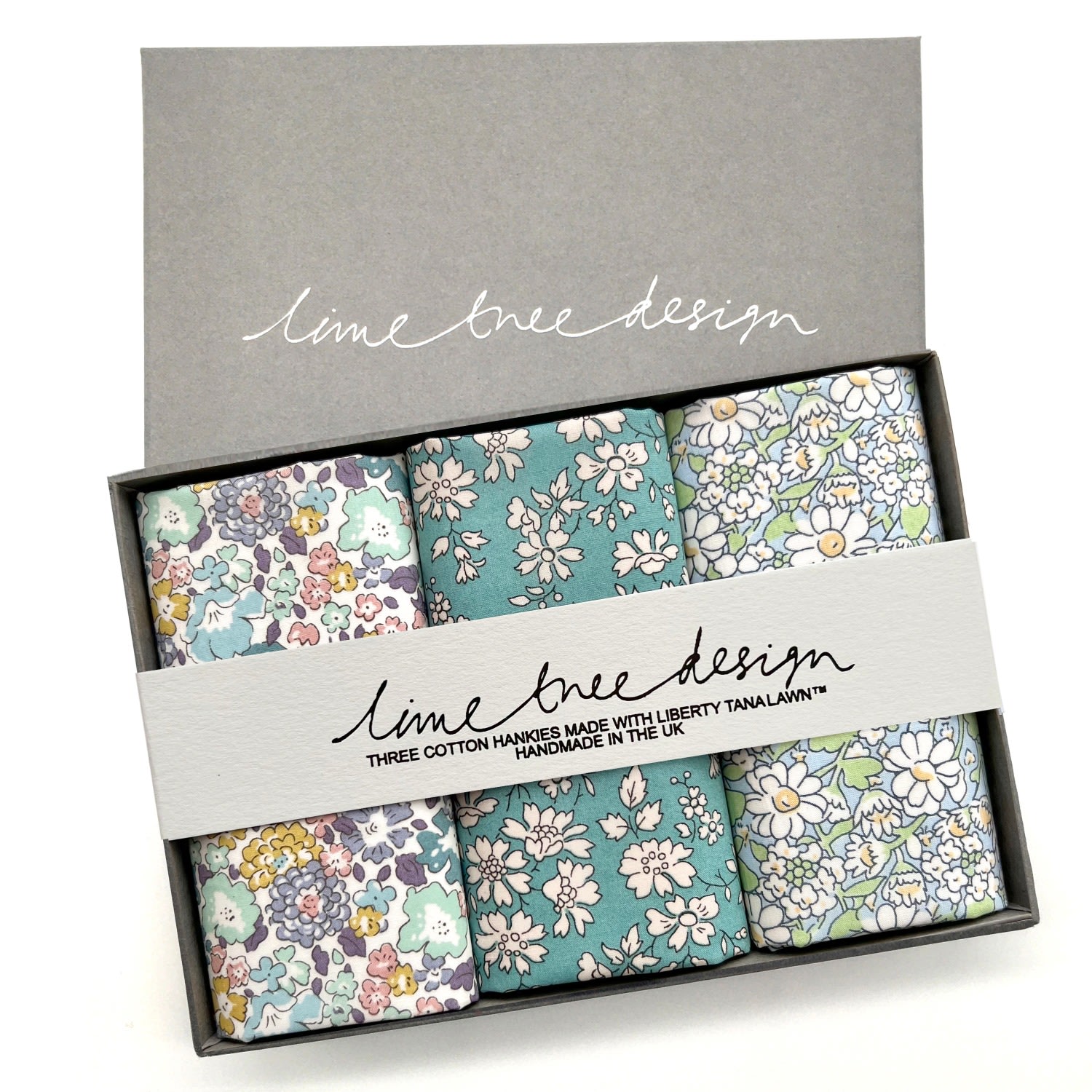 Lime Tree Design Men's 3 Hankies Made With Liberty Fabric - Florence