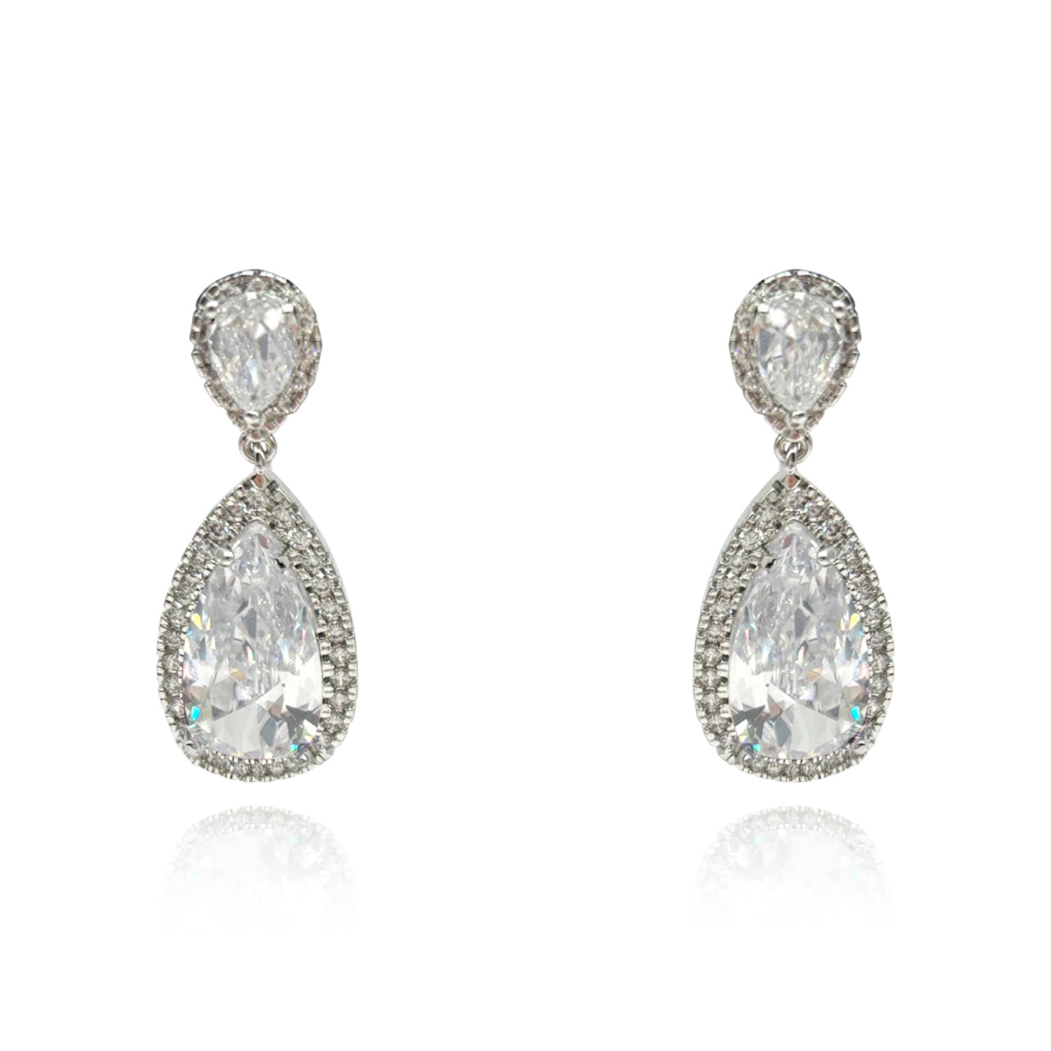 Michael Nash Jewelry Women's Neutrals Diamond Cubic Zirconium Pear Shape Earrings