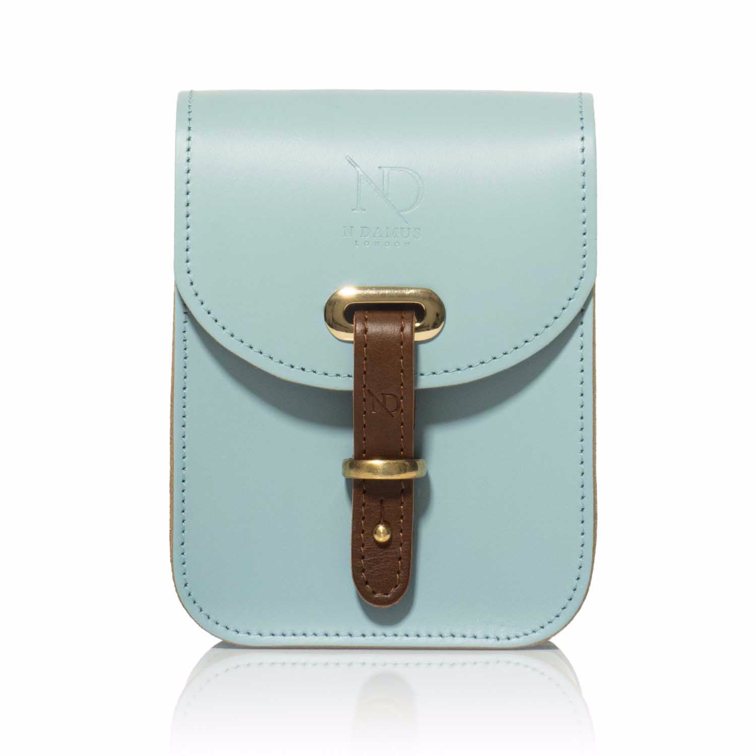 Women’s Mini Elizabeth Sky Blue Leather Crossbody Satchel Bag N’damus London