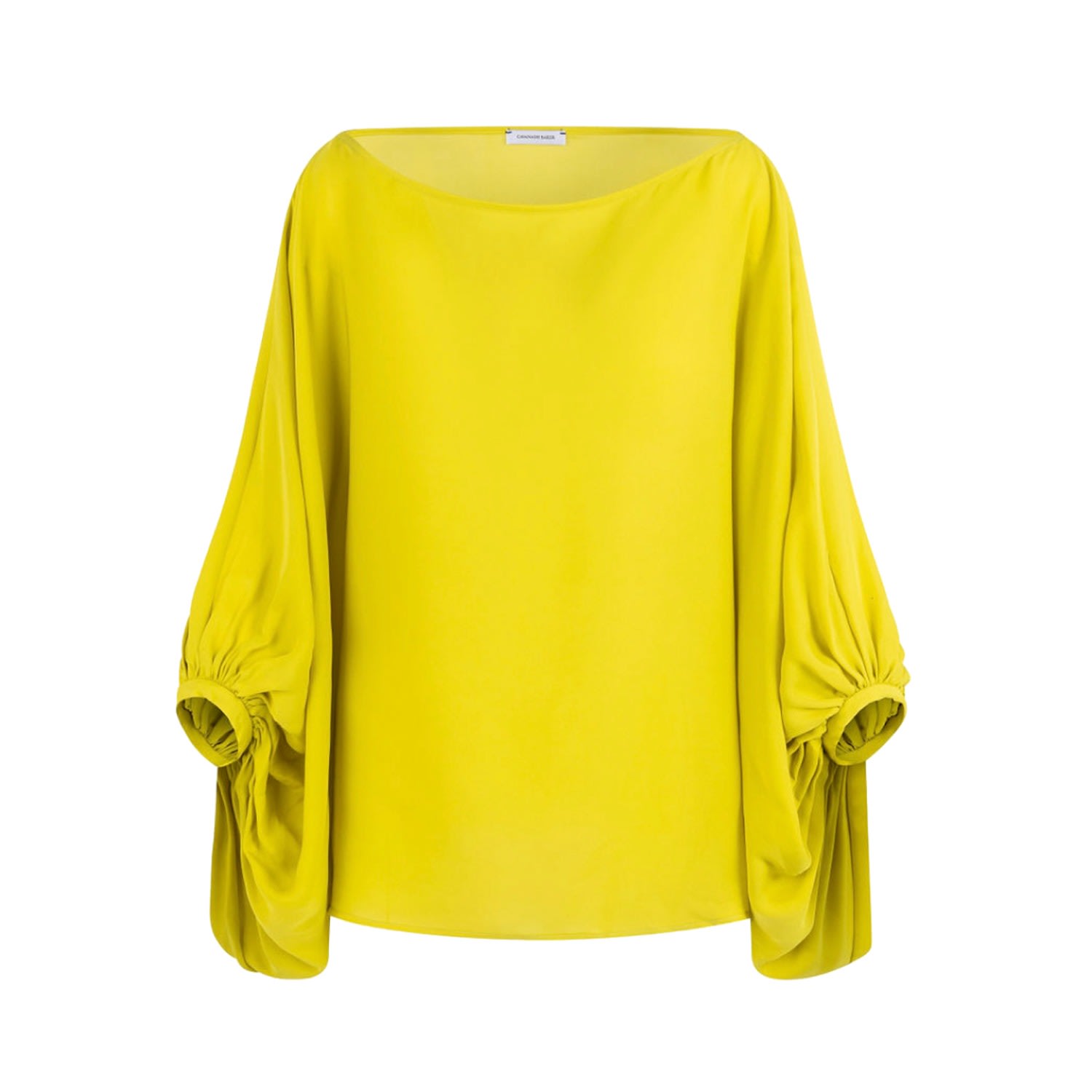 Cavanagh Baker Women's Yellow Silk Georgette Three Pleat Pant Citrine In Yellow