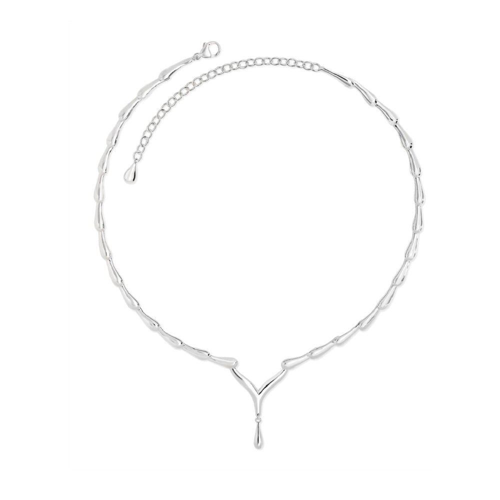 Lucy Quartermaine Women's Silver Wishbone Drop Necklace In Metallic