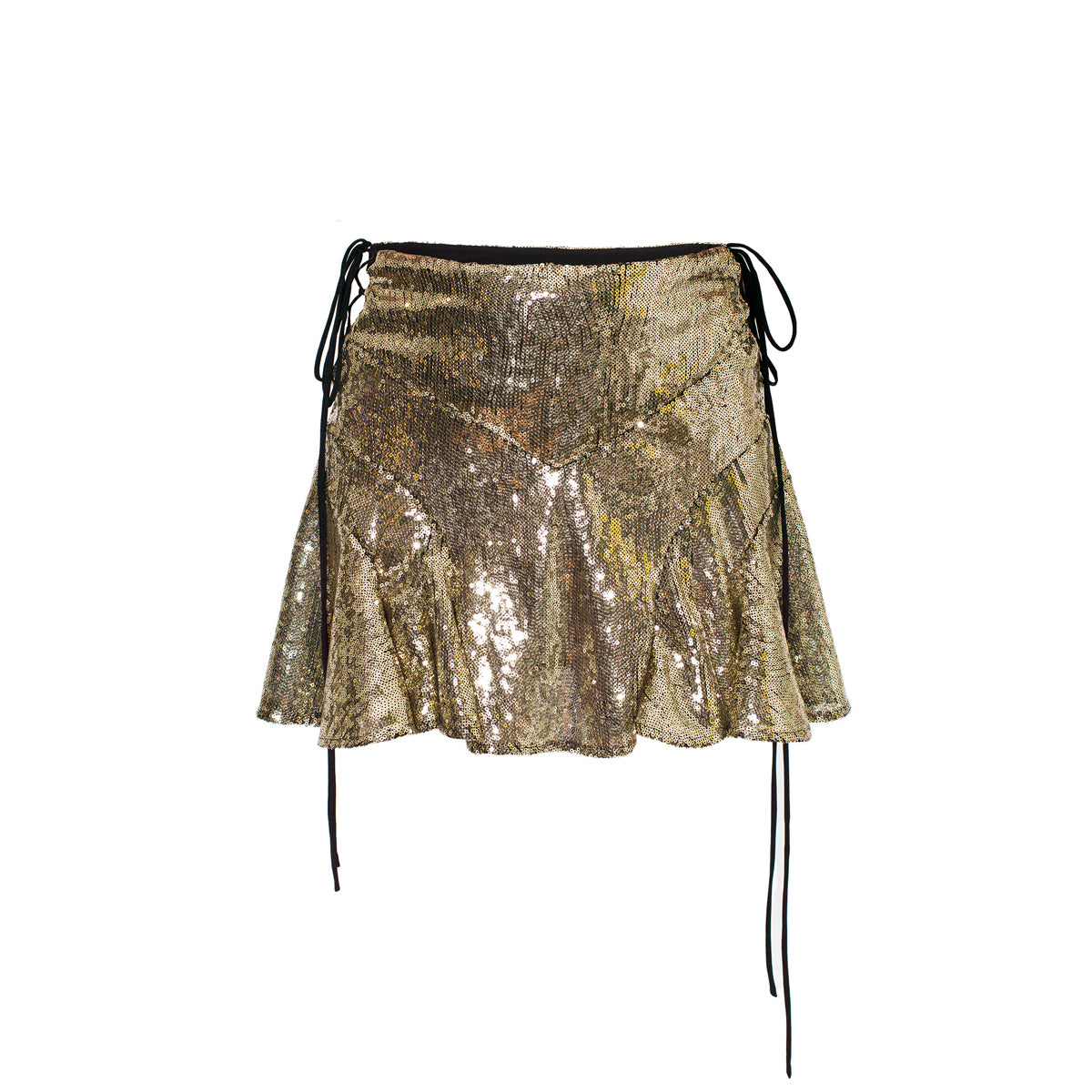 Women’s Mary Gold Sequin Mini Skirt Medium Sveta Milano