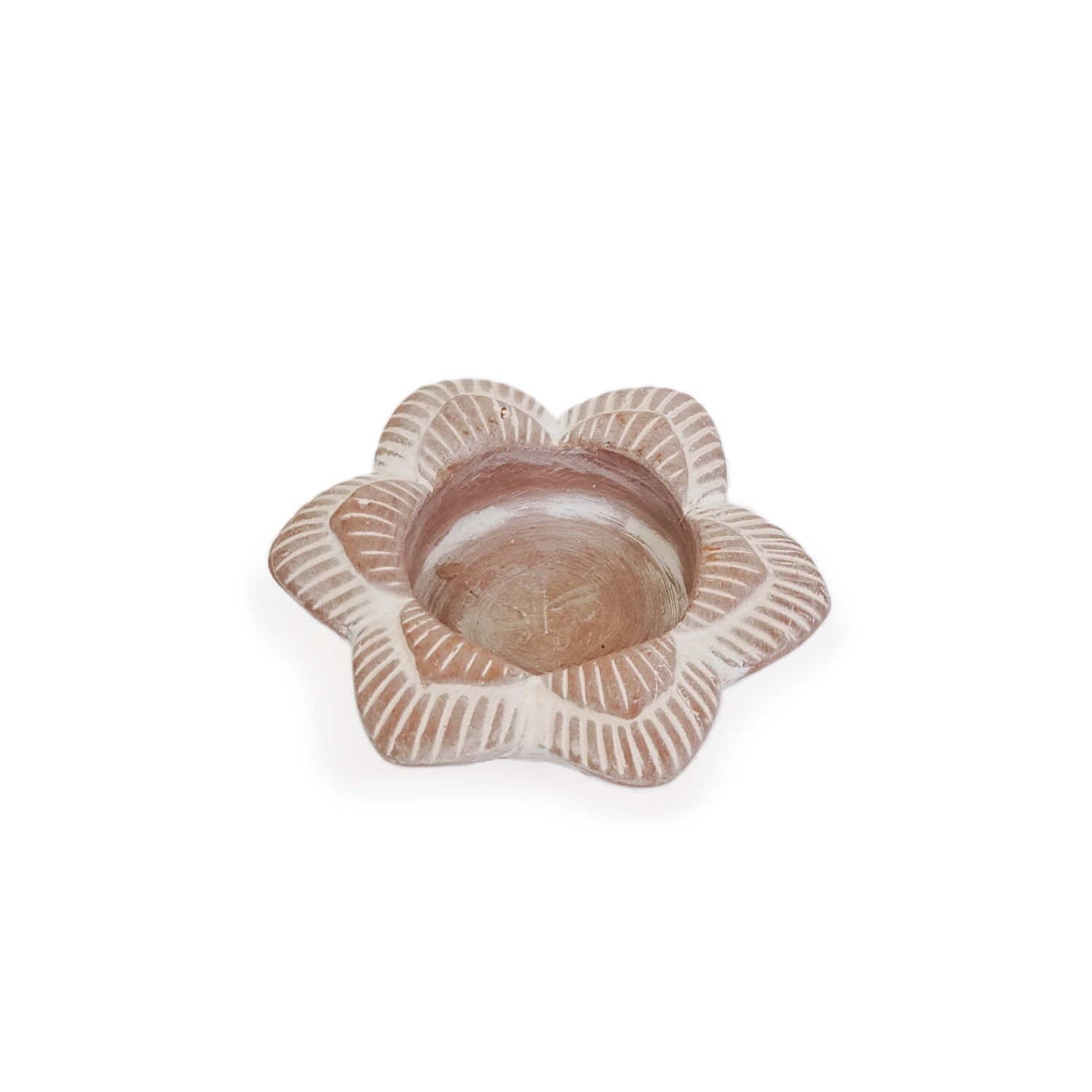 Korissa Neutrals Terracotta Tea Light Candle Holder - Flower In Brown