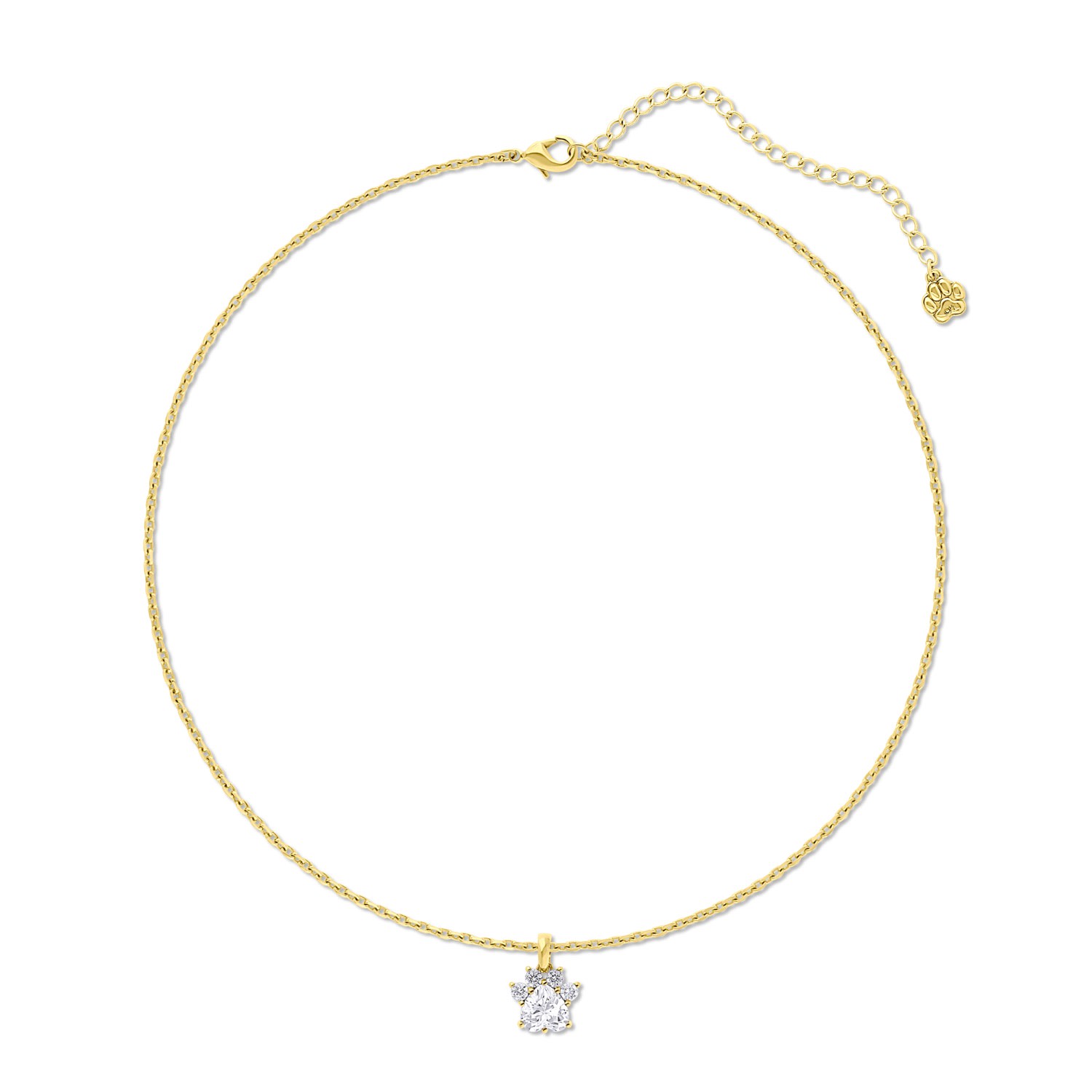 Cloud Haven Women's Commitment Paw Pendant Necklace Gold