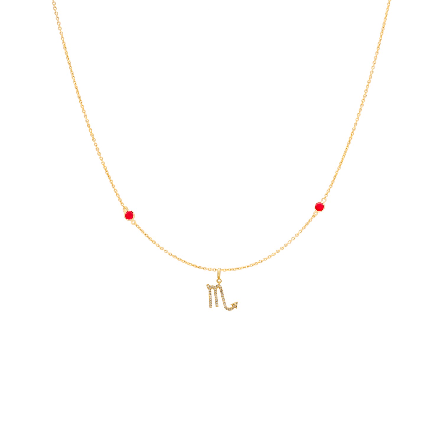 Lavani Jewels Women's Gold / Pink / Purple Zodiac Horoscope Sign Scorpio Symbol Necklace Gold