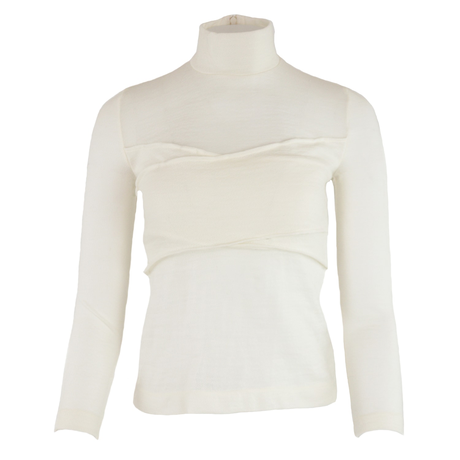 Women’s White Cream Mock Wrap Top Medium Gunda Hafner Ltd