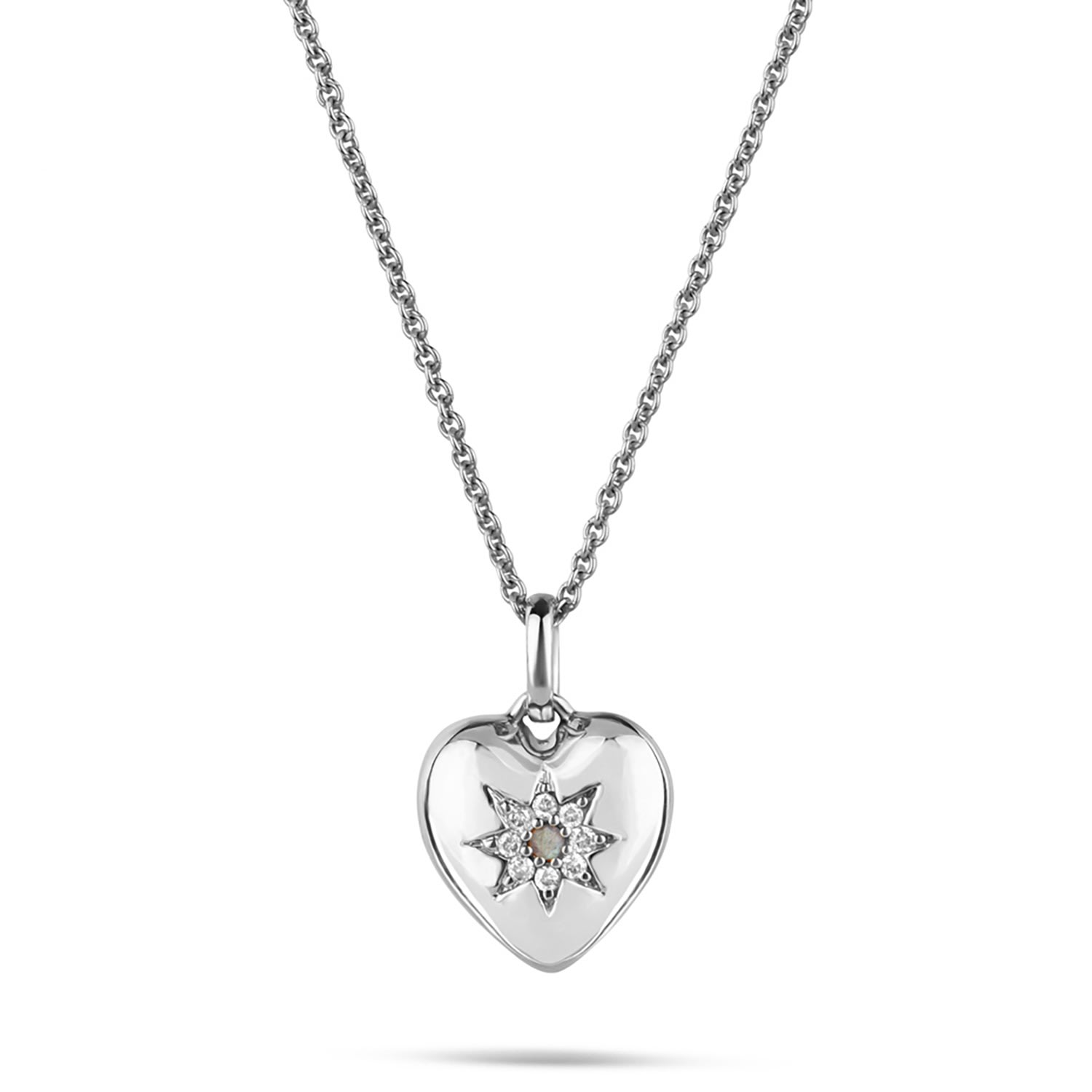 Women’s Limited Edition Labradorite & White Sapphire Heart Pendant Sterling Silver Zohreh V. Jewellery