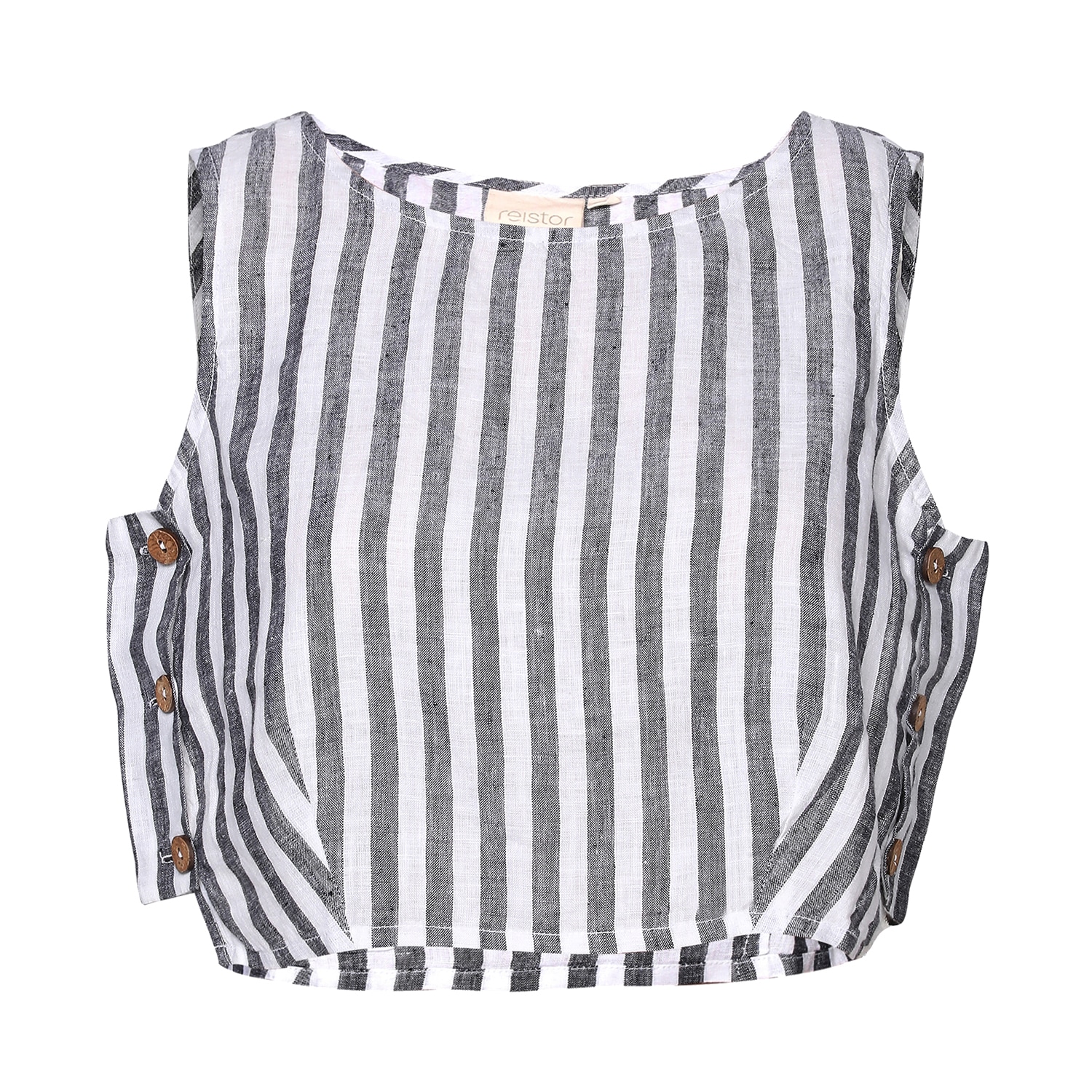 Women’s Neutrals Stripped Boxy Crop Top Extra Small Reistor