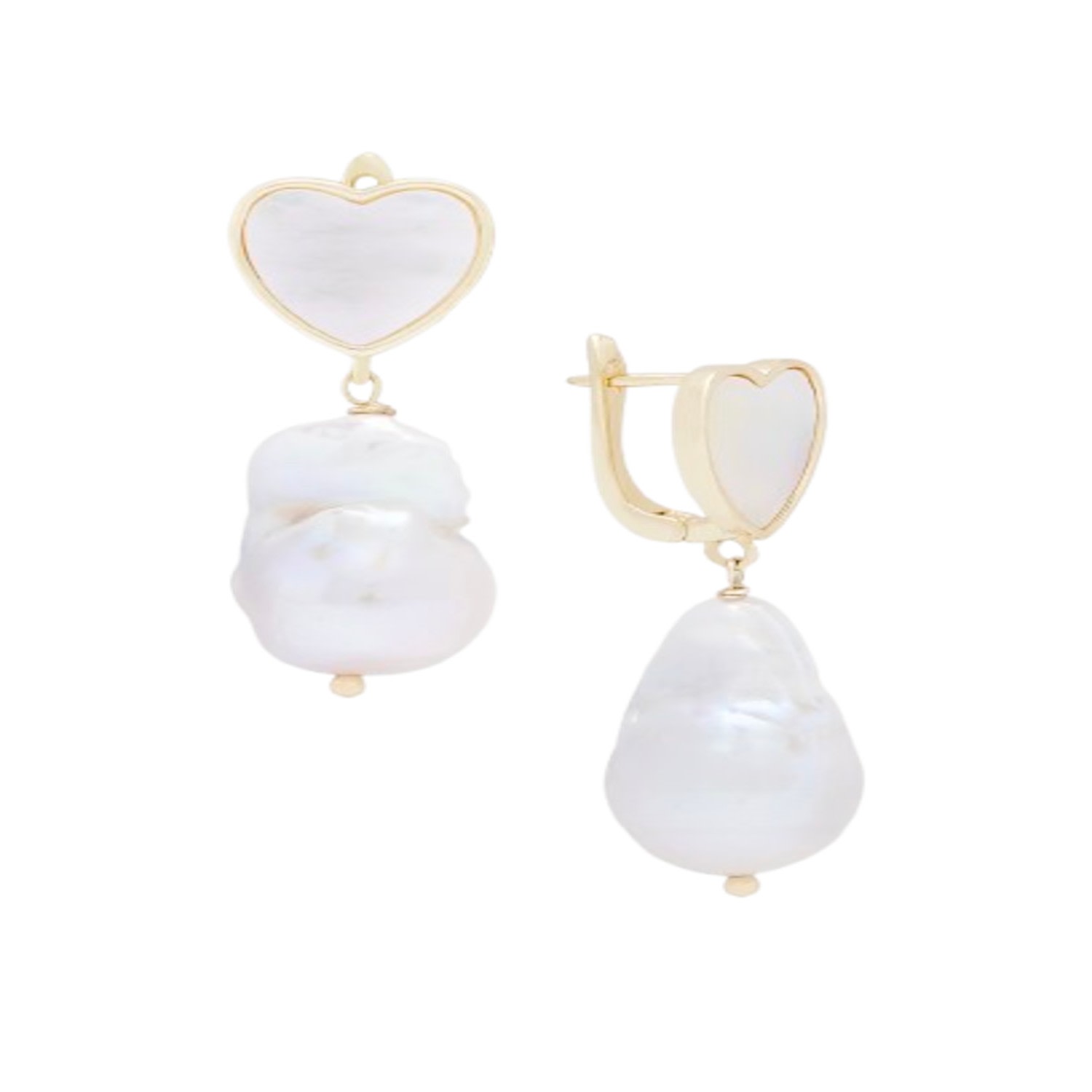 Saachi Women's White Heart Pearl Drop Dangle Earrings