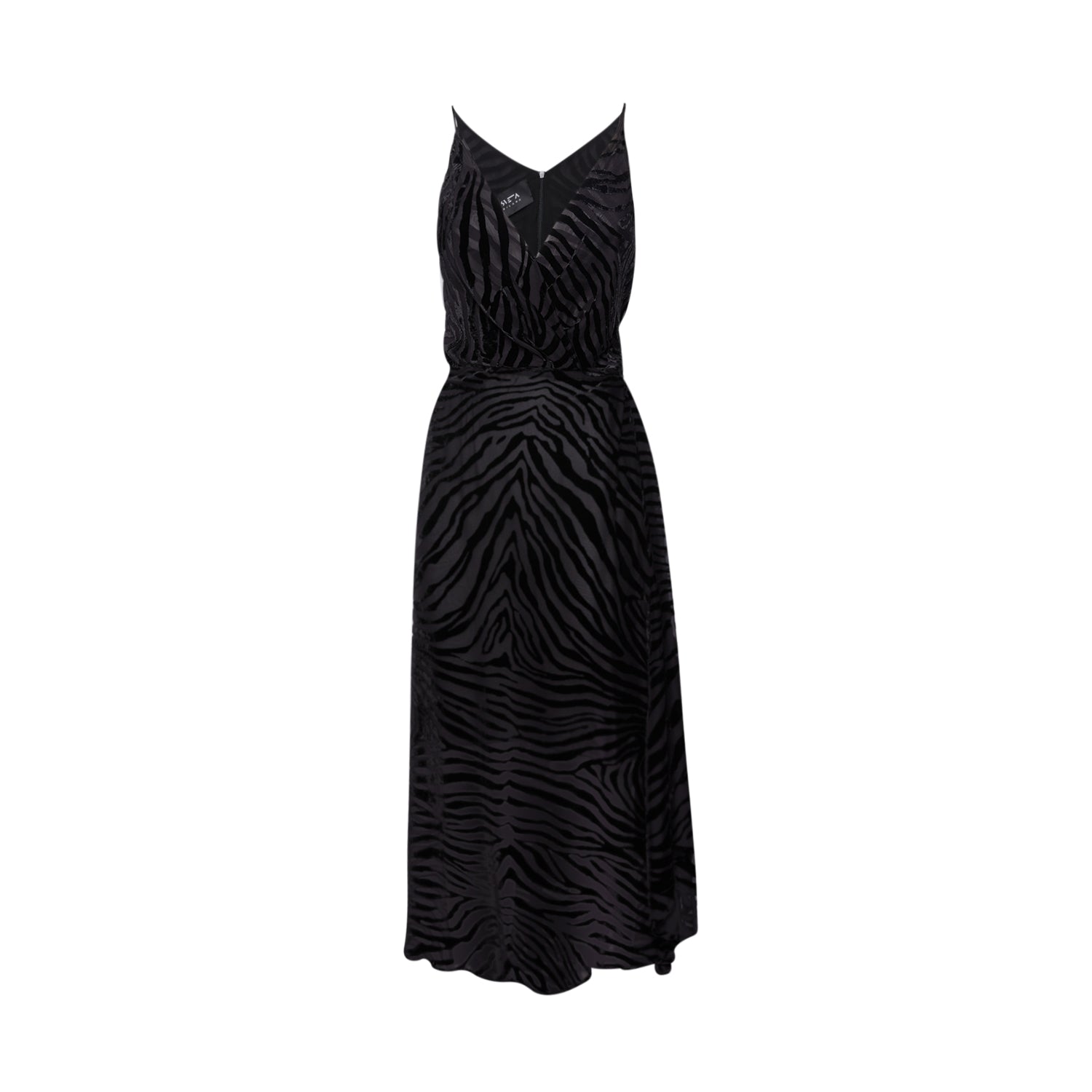 Women’s Ann Long Black Devorè-Velvet Dress Medium Sveta Milano