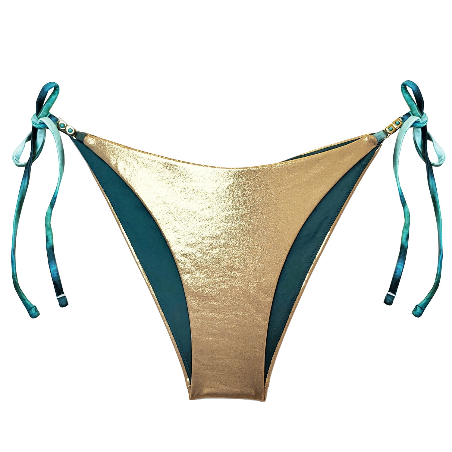 Women’s Lumiere Elsa Brazilian Tie Side Bikini Bottom - Gold Medium Ã”salÃ©