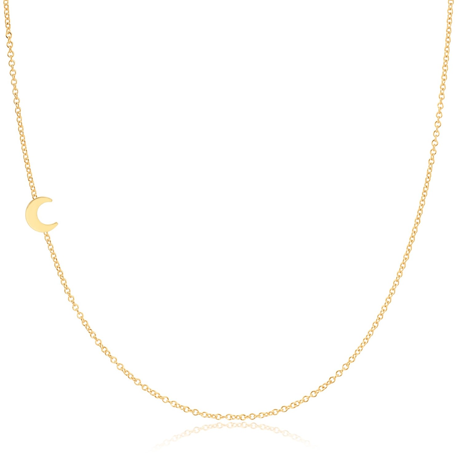 Women’s 14K Gold Asymmetrical Charm Necklace - Yellow Gold - Moon Maya Brenner